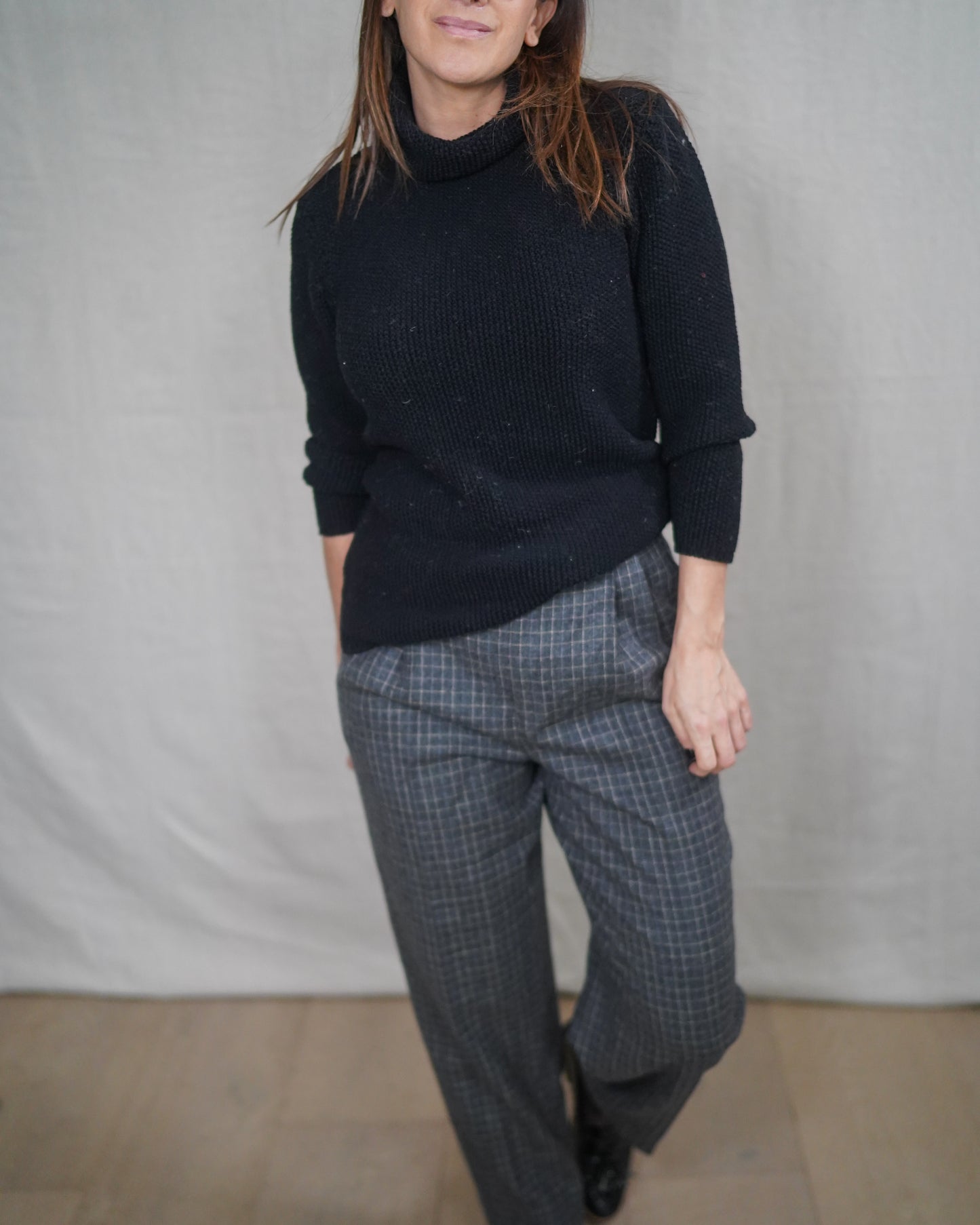 Vintage Italian Black Knit Turtleneck