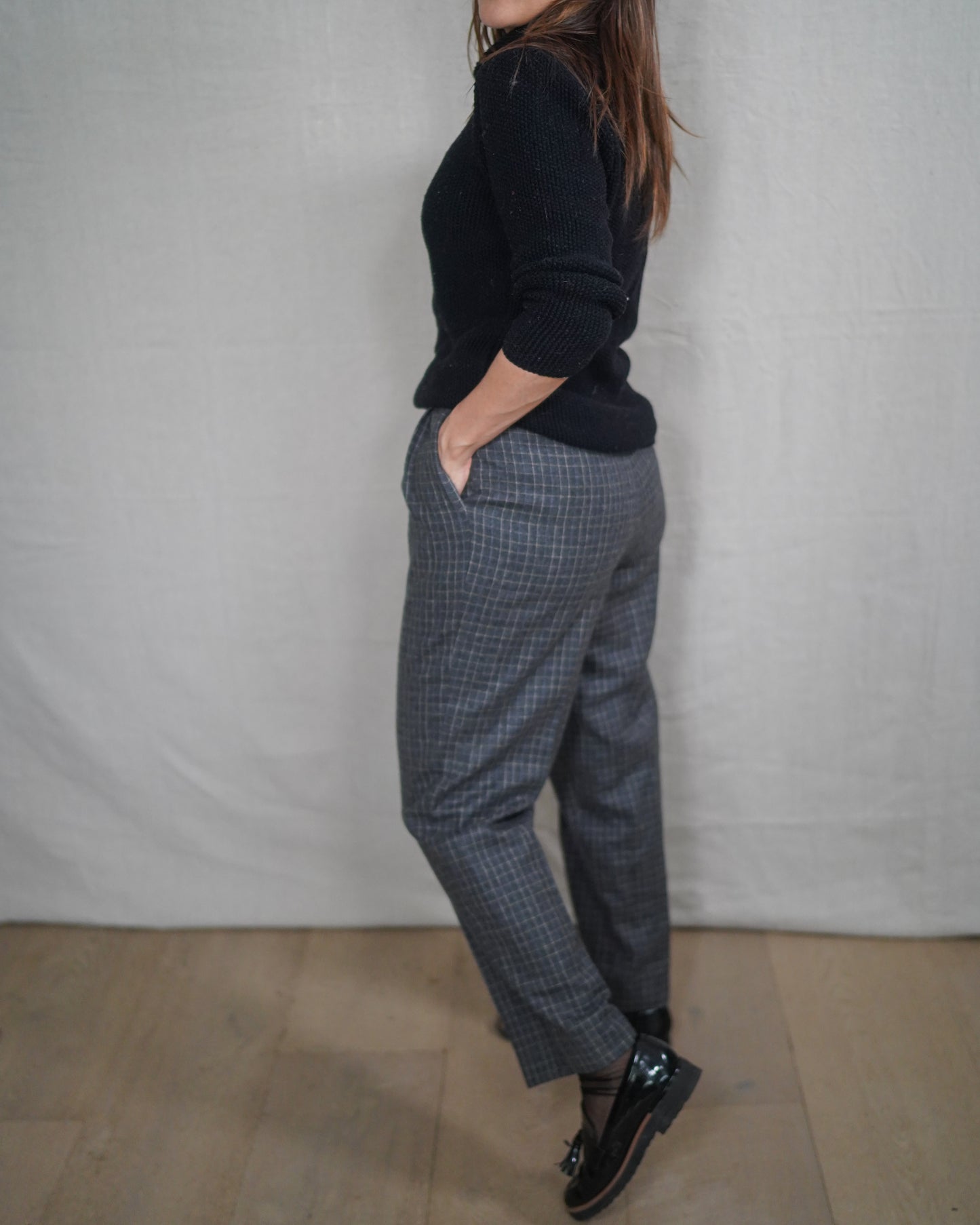 Vintage Gray Wool Plaid Trousers