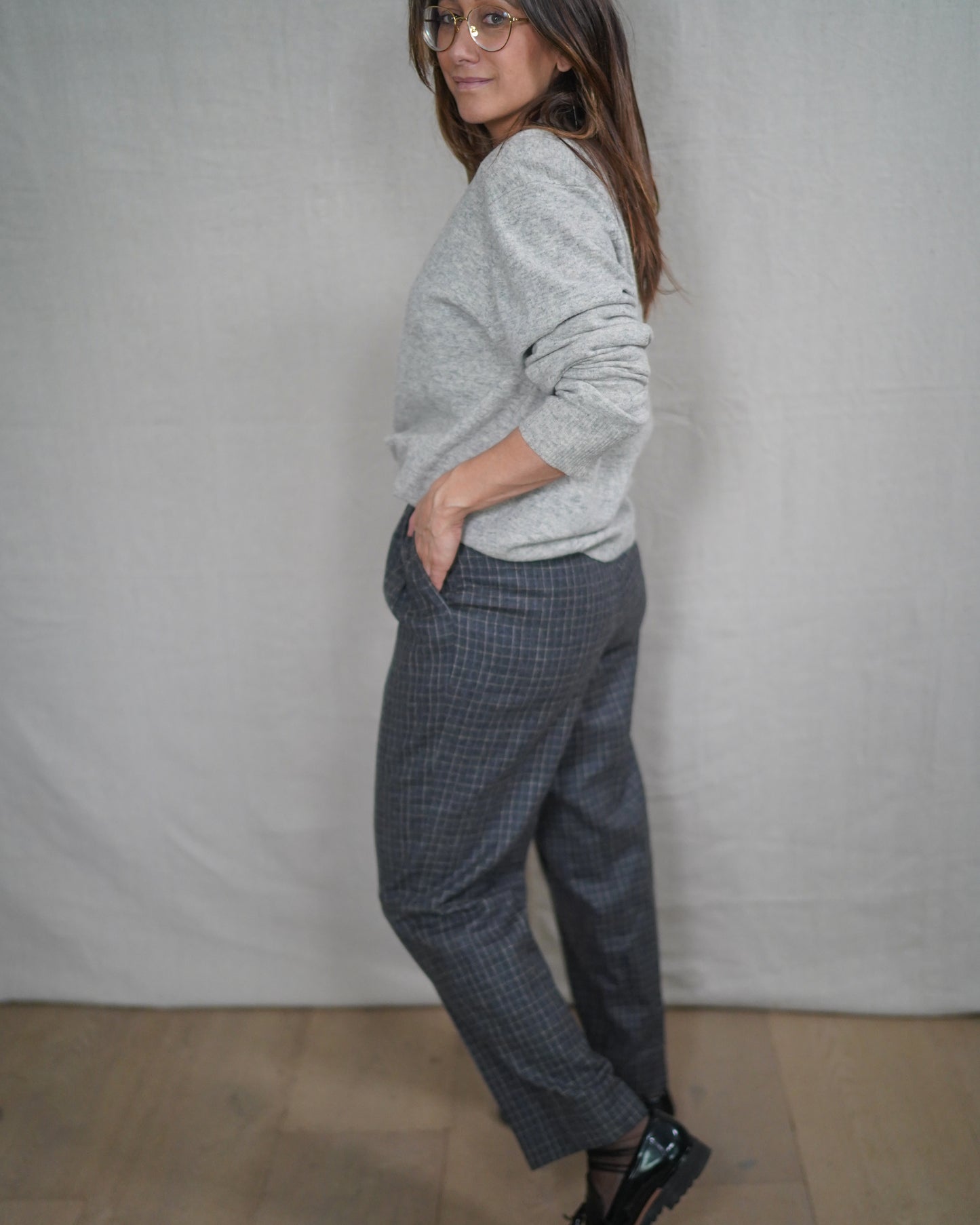 Vintage Abercrombie Grey Wool V-Neck Sweater