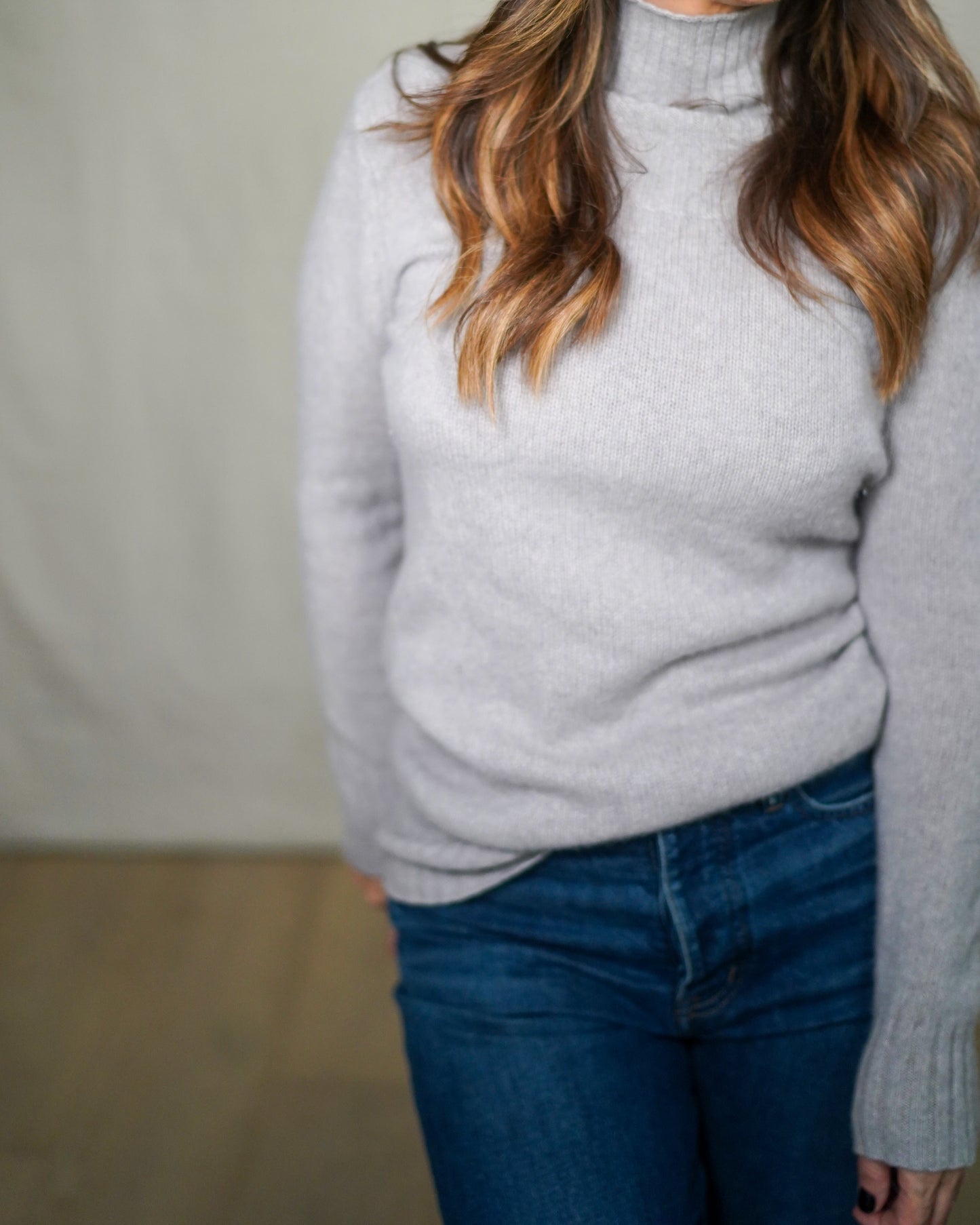 Saks Fifth Avenue 100% Cashmere Ribbed Turtleneck Sweater