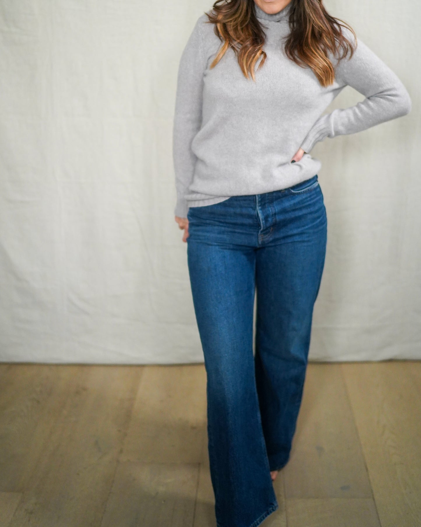 Saks Fifth Avenue 100% Cashmere Ribbed Turtleneck Sweater