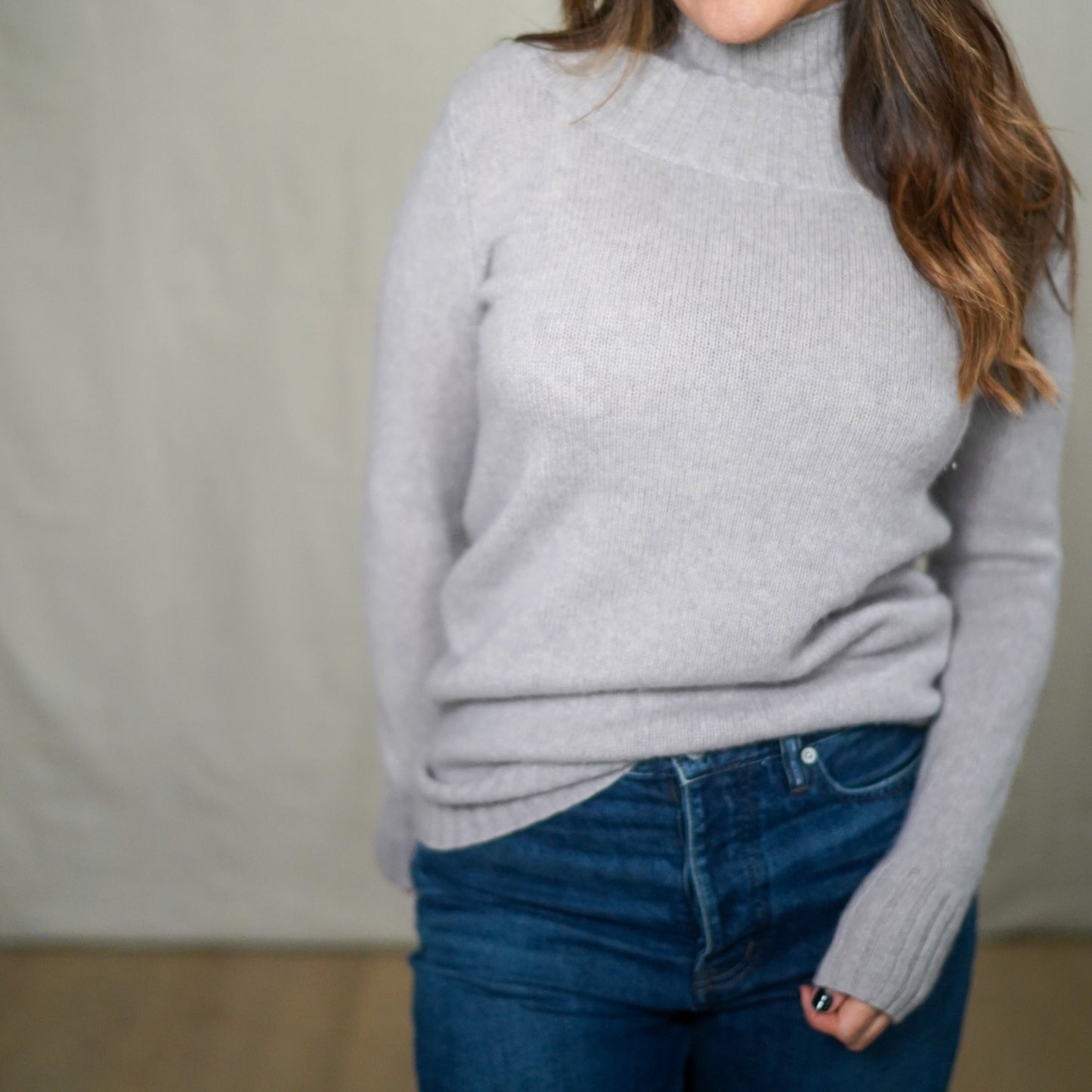 Saks Fifth Avenue 100% Cashmere Ribbed Turtleneck Sweater