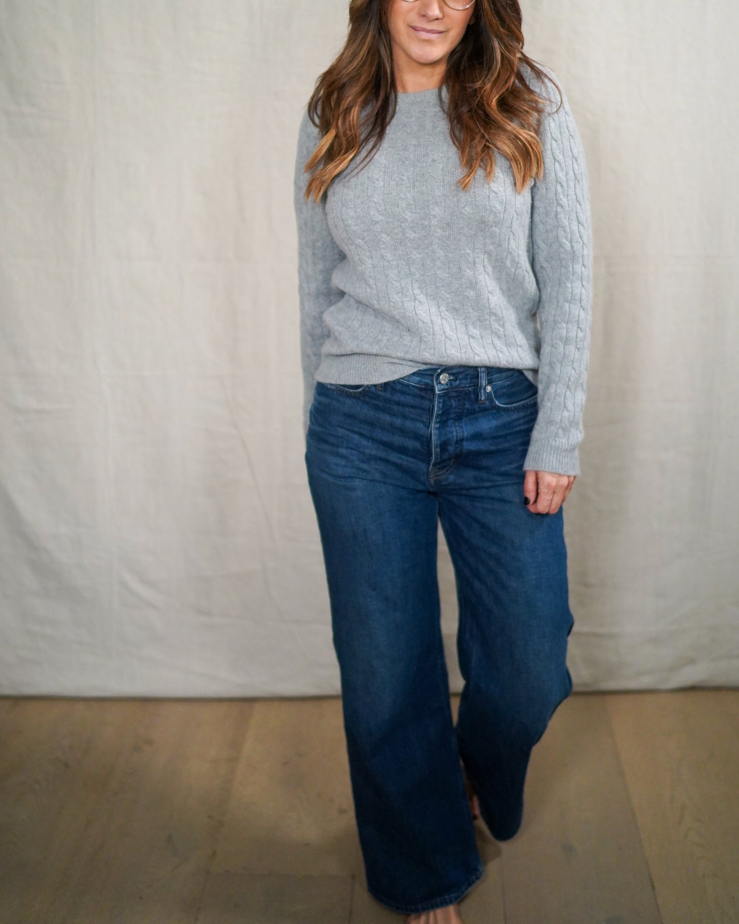 Brooks Brothers Italian Cashmere Cable Knit Sweater – Gray