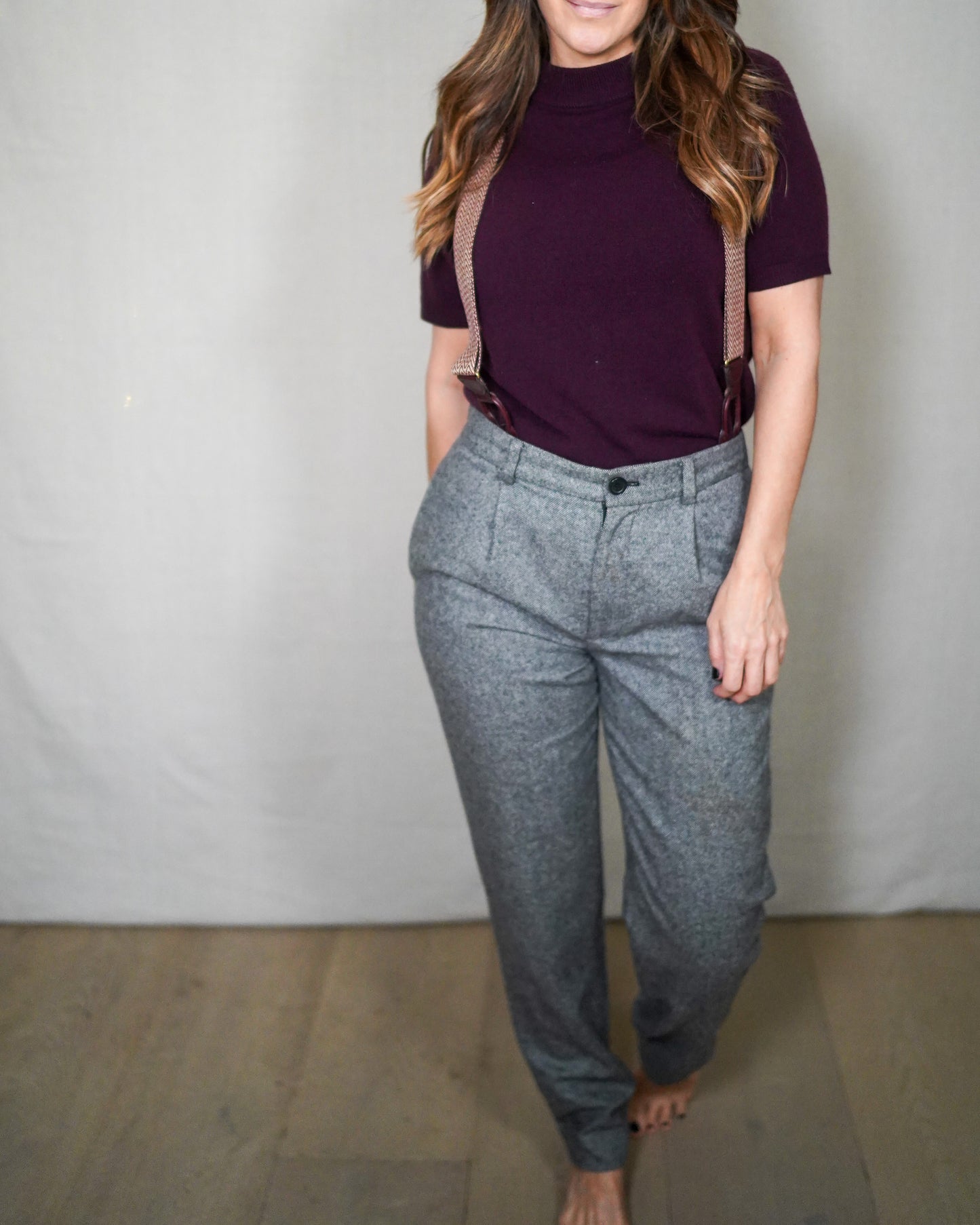 Club Monaco Wool Trousers with Suspenders