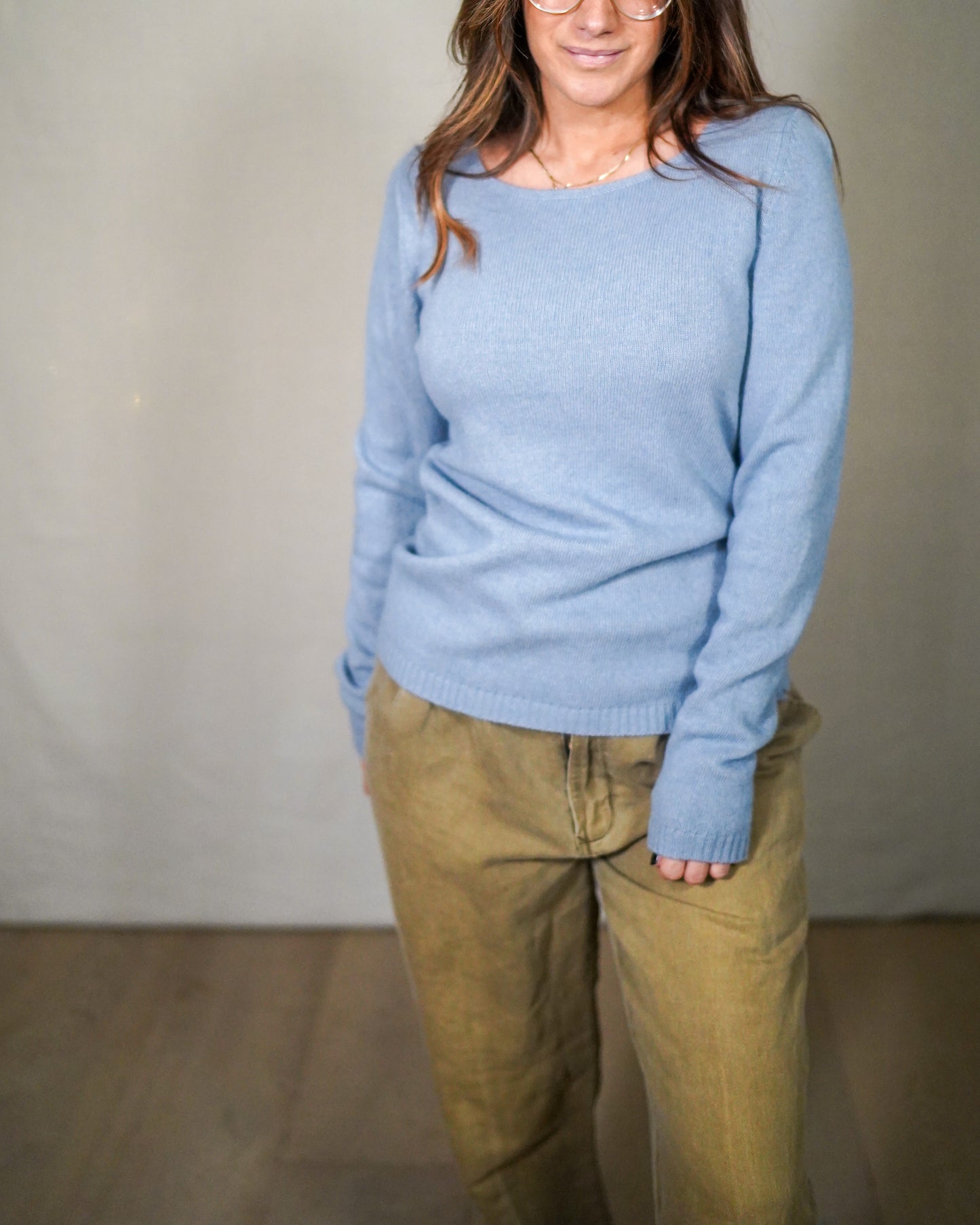 Benetton Merino–Cashmere Side Button Knit