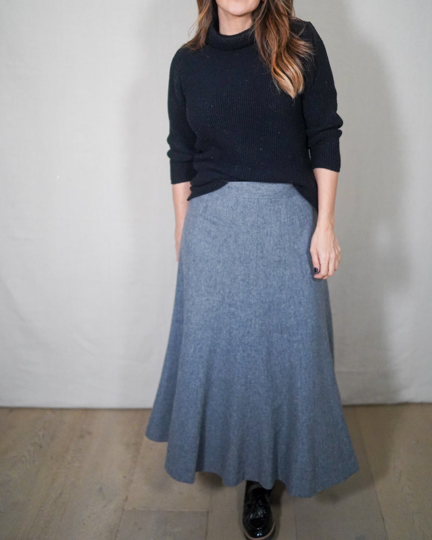 Vintage Ghooki Wool A-Line Midi Skirt