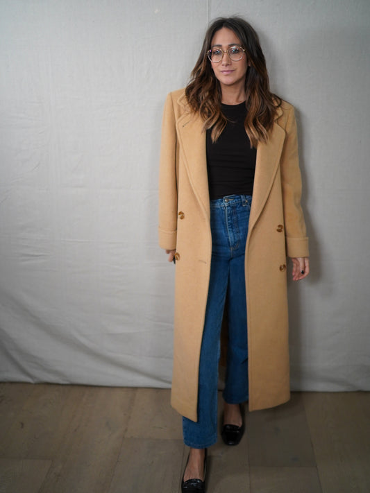 Vintage Albert Nipon Camel Hair Long Coat