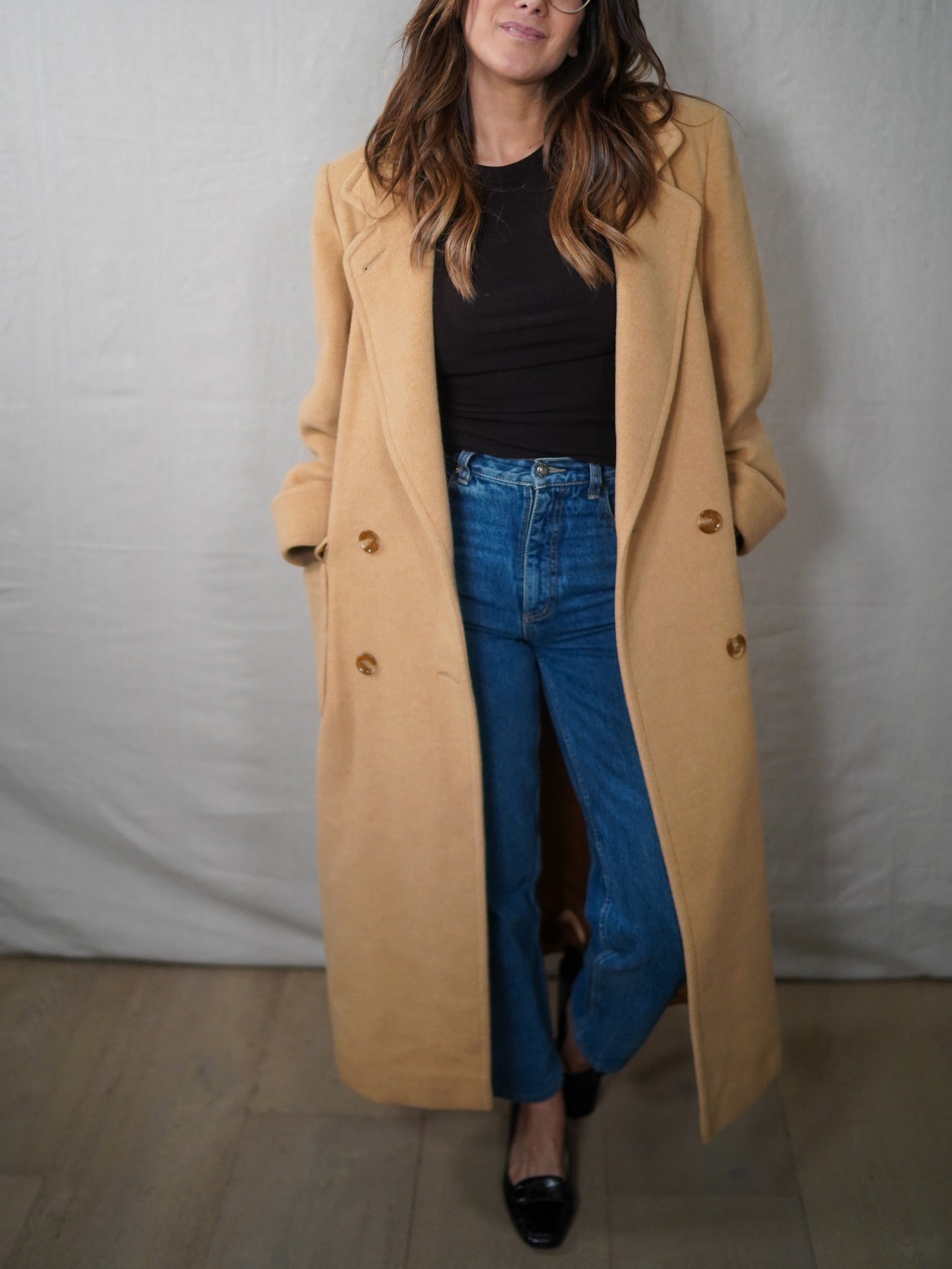 Vintage Albert Nipon Camel Hair Long Coat