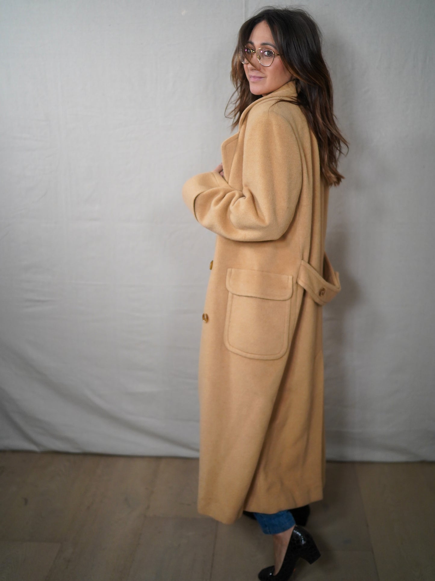 Vintage Albert Nipon Camel Hair Long Coat