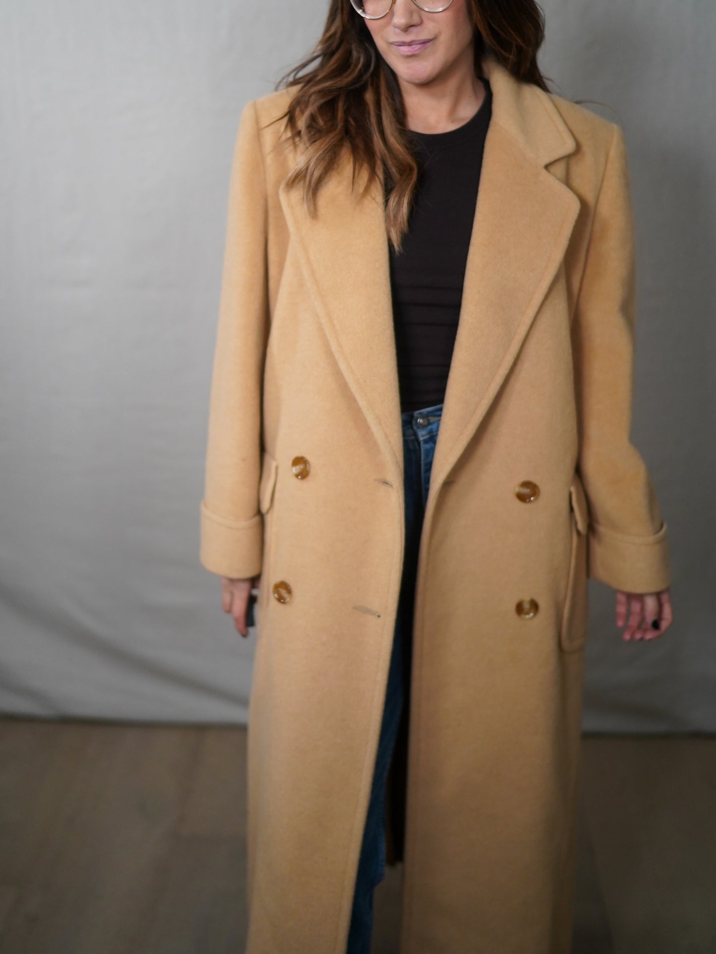 Vintage Albert Nipon Camel Hair Long Coat