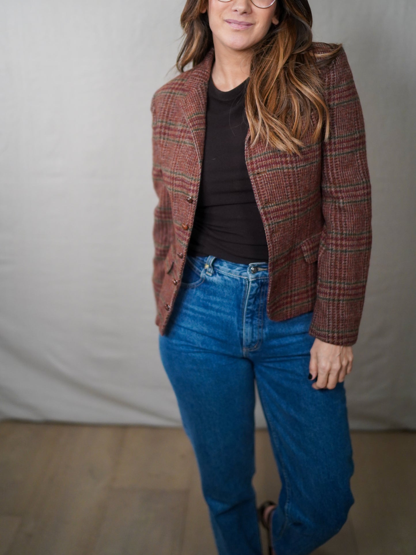 VINTAGE J.G. HOOK SCOTTISH WOOL PLAID BLAZER