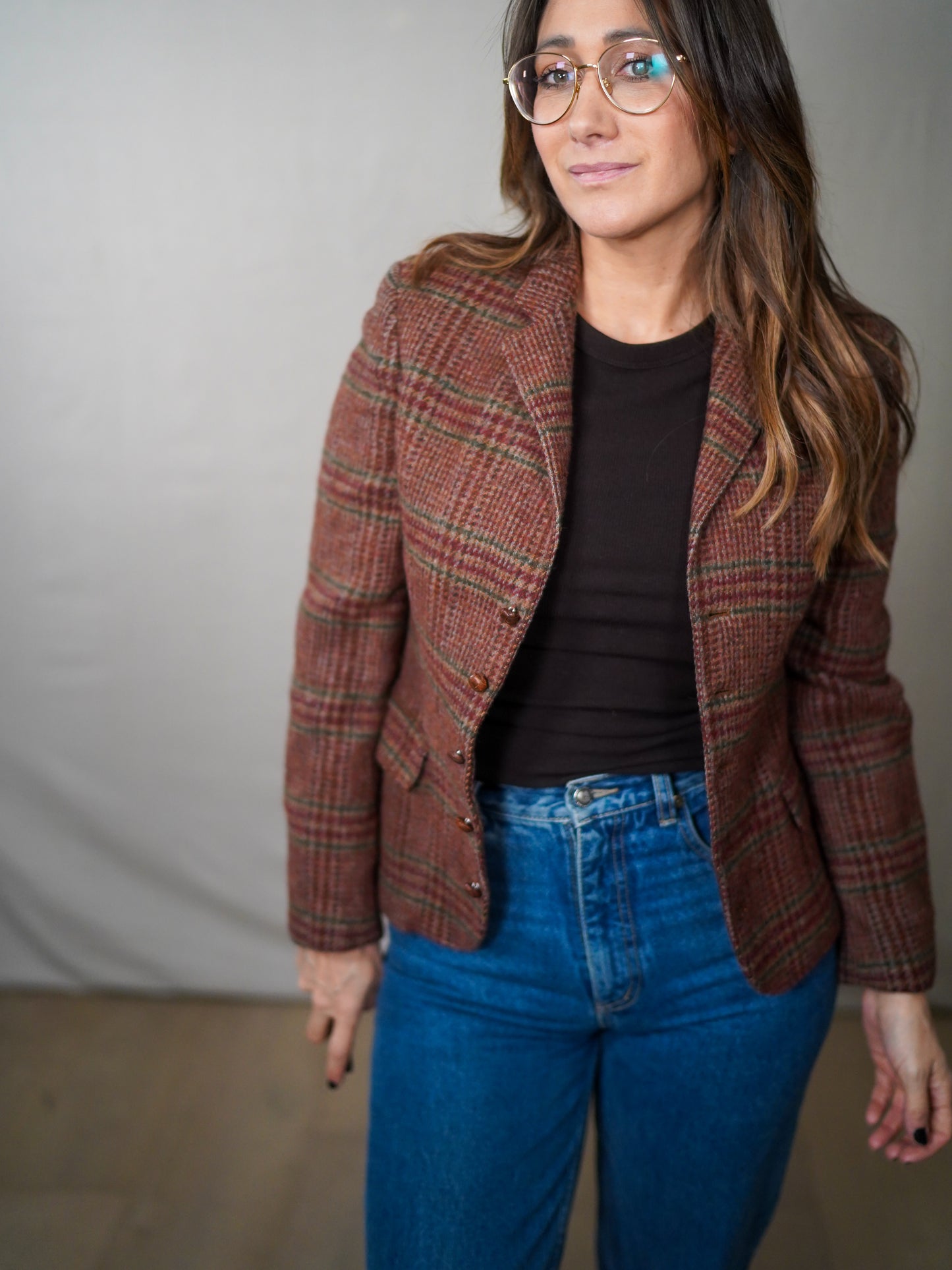 VINTAGE J.G. HOOK SCOTTISH WOOL PLAID BLAZER