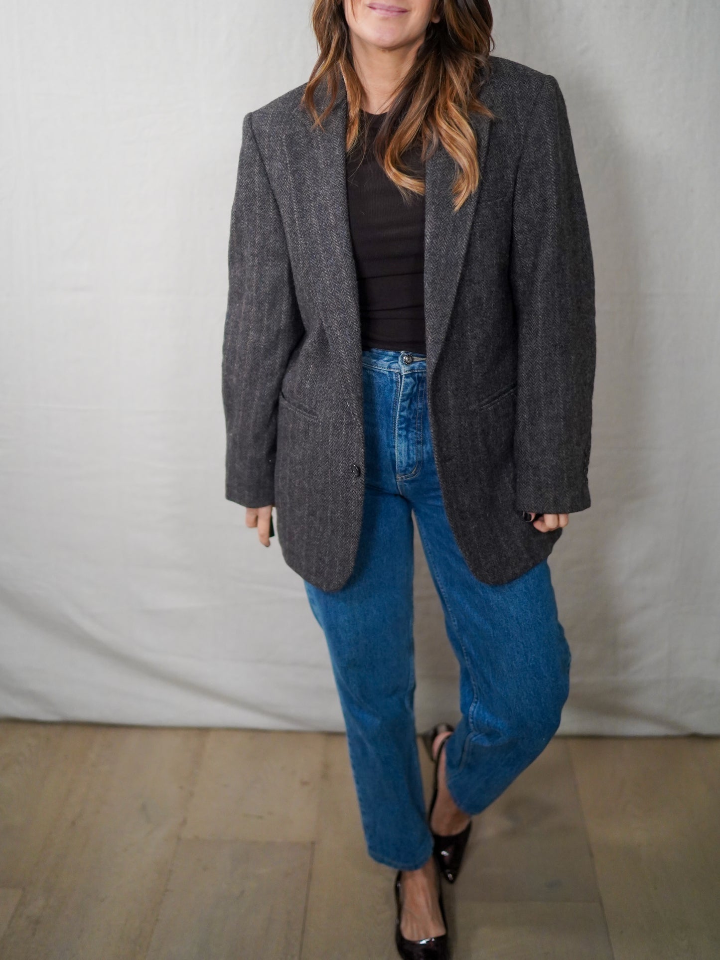 VINTAGE ANDHURST HERRINGBONE WOOL BLAZER