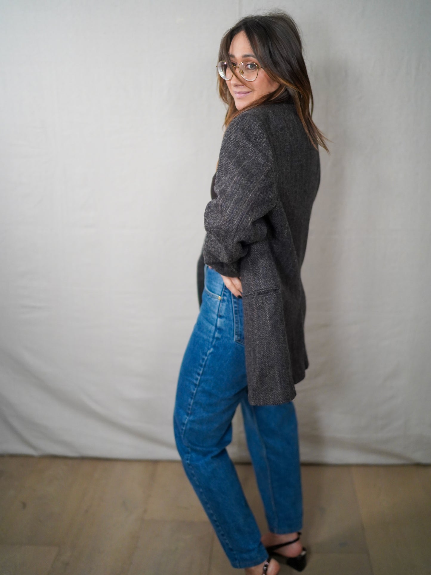 VINTAGE ANDHURST HERRINGBONE WOOL BLAZER