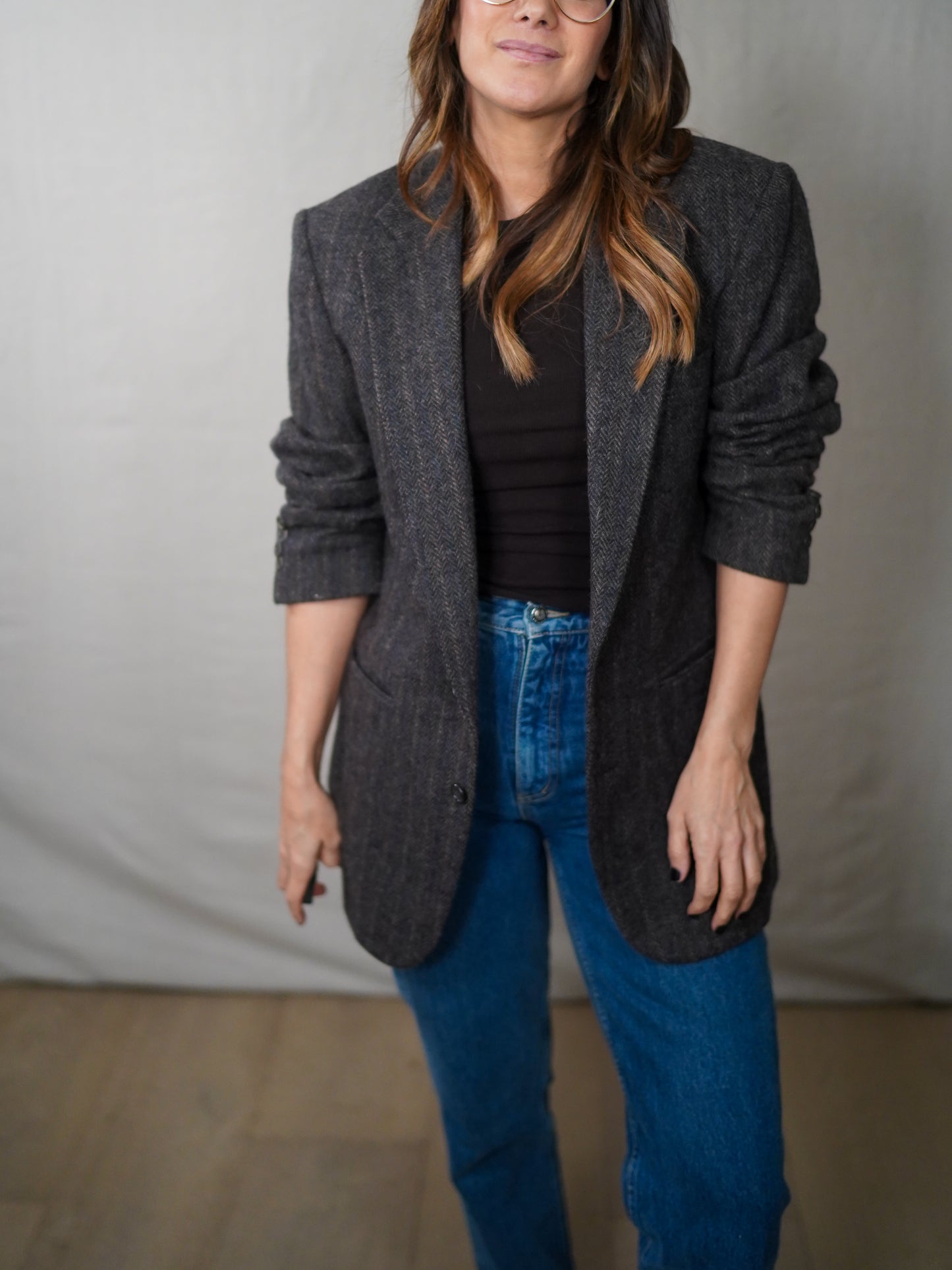 VINTAGE ANDHURST HERRINGBONE WOOL BLAZER