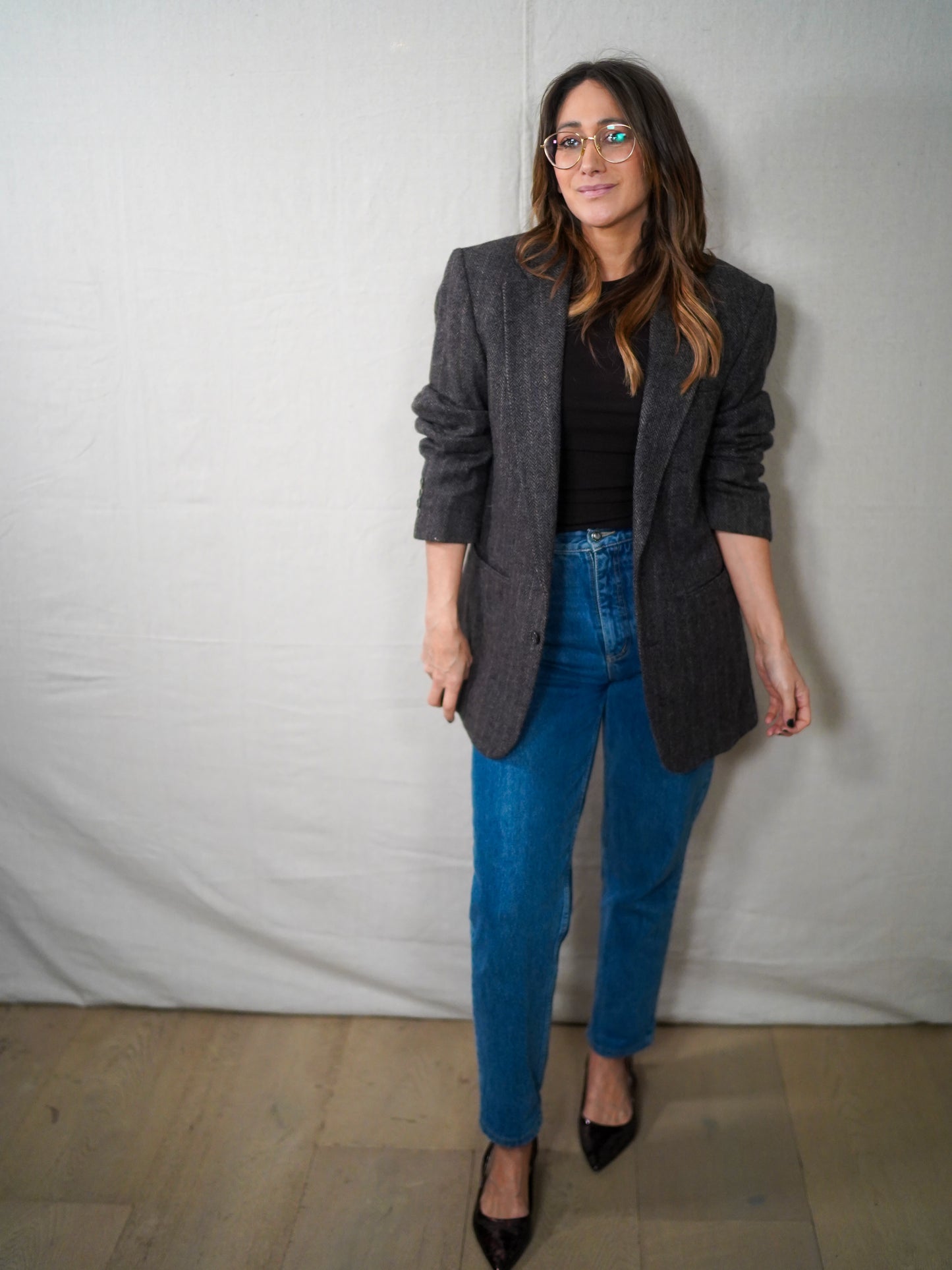 VINTAGE ANDHURST HERRINGBONE WOOL BLAZER