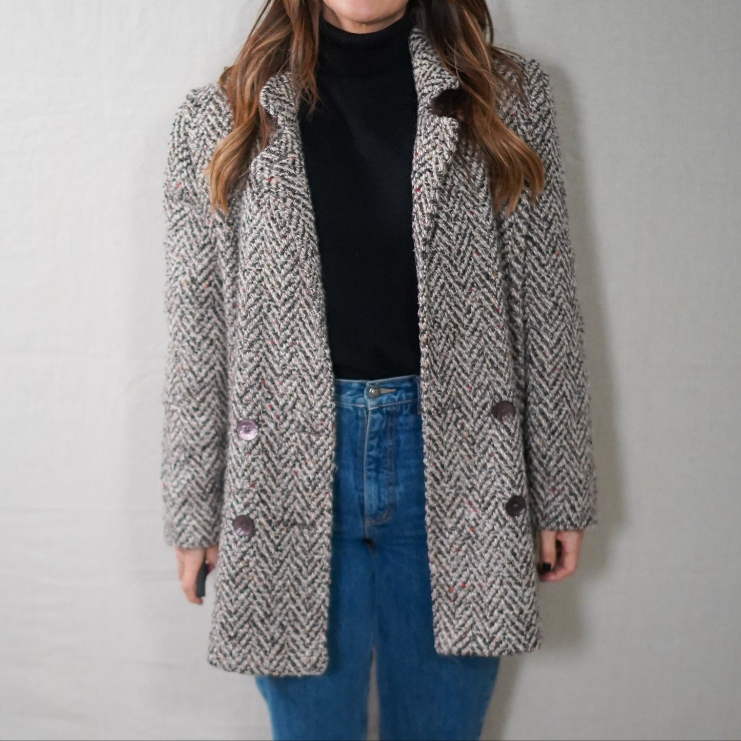 Vintage NYC Tweed Double-Breasted Jacket