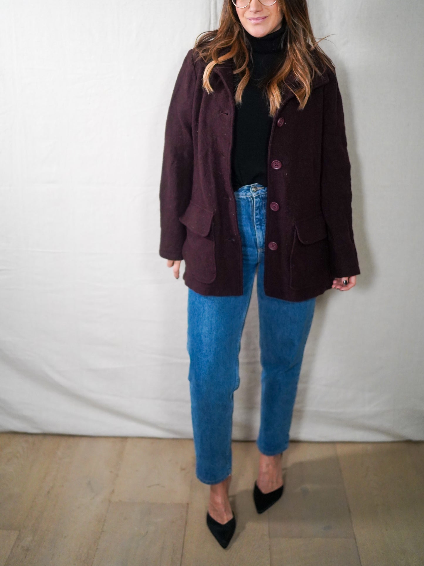 Vintage L.L. Bean Italian Wool Coat Jacket (Bellandi Fabric)