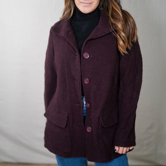 Vintage L.L. Bean Italian Wool Coat Jacket (Bellandi Fabric)