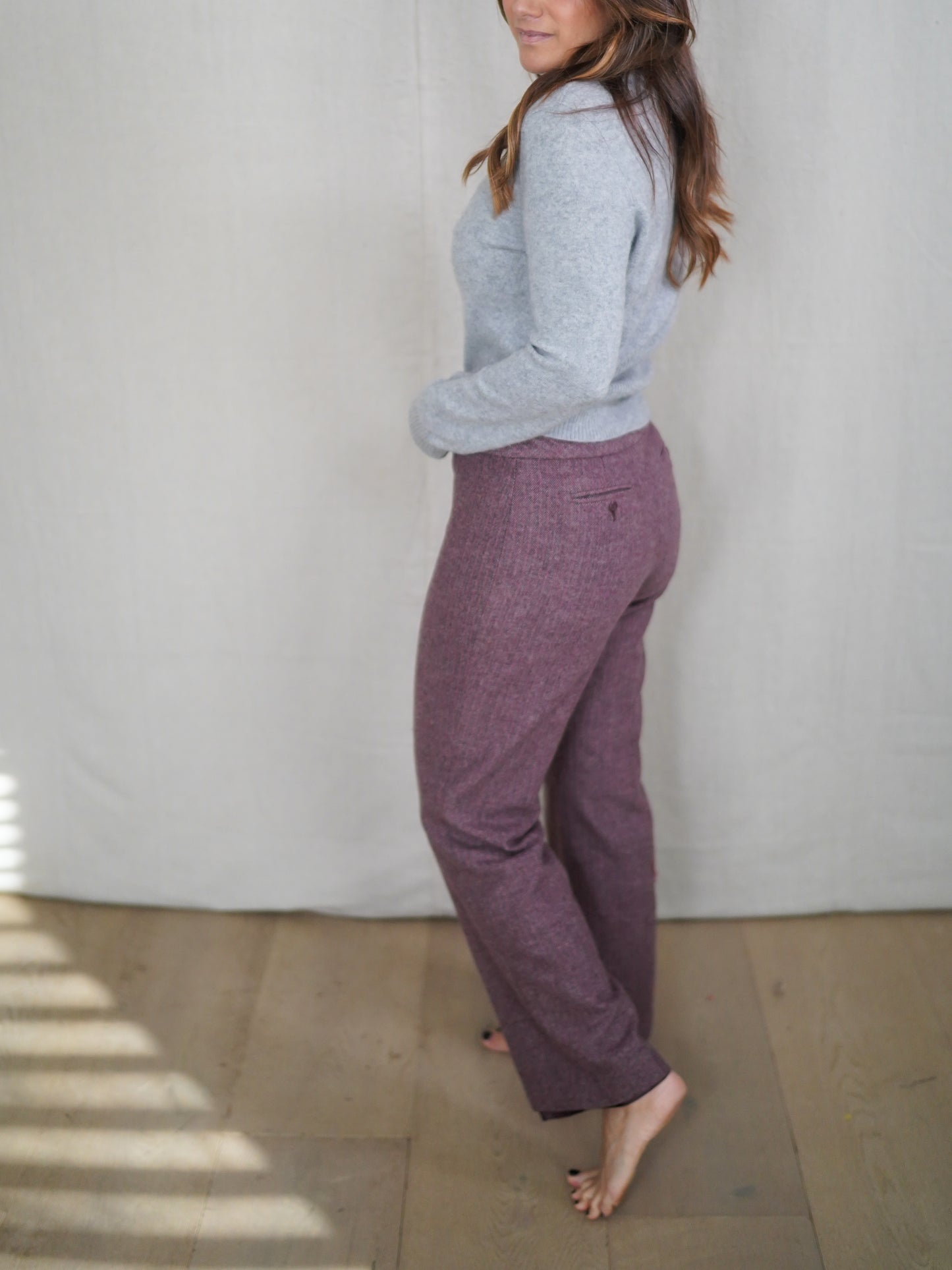 Vintage Pendleton Plum Tweed Wool Trousers Straight Leg High Waist Pants