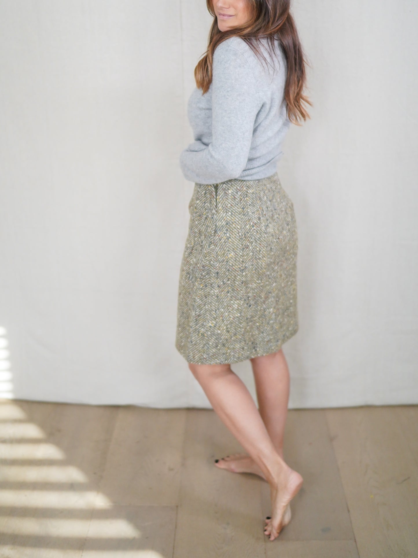 Vintage Seaton Hall Tweed Mini Skirt