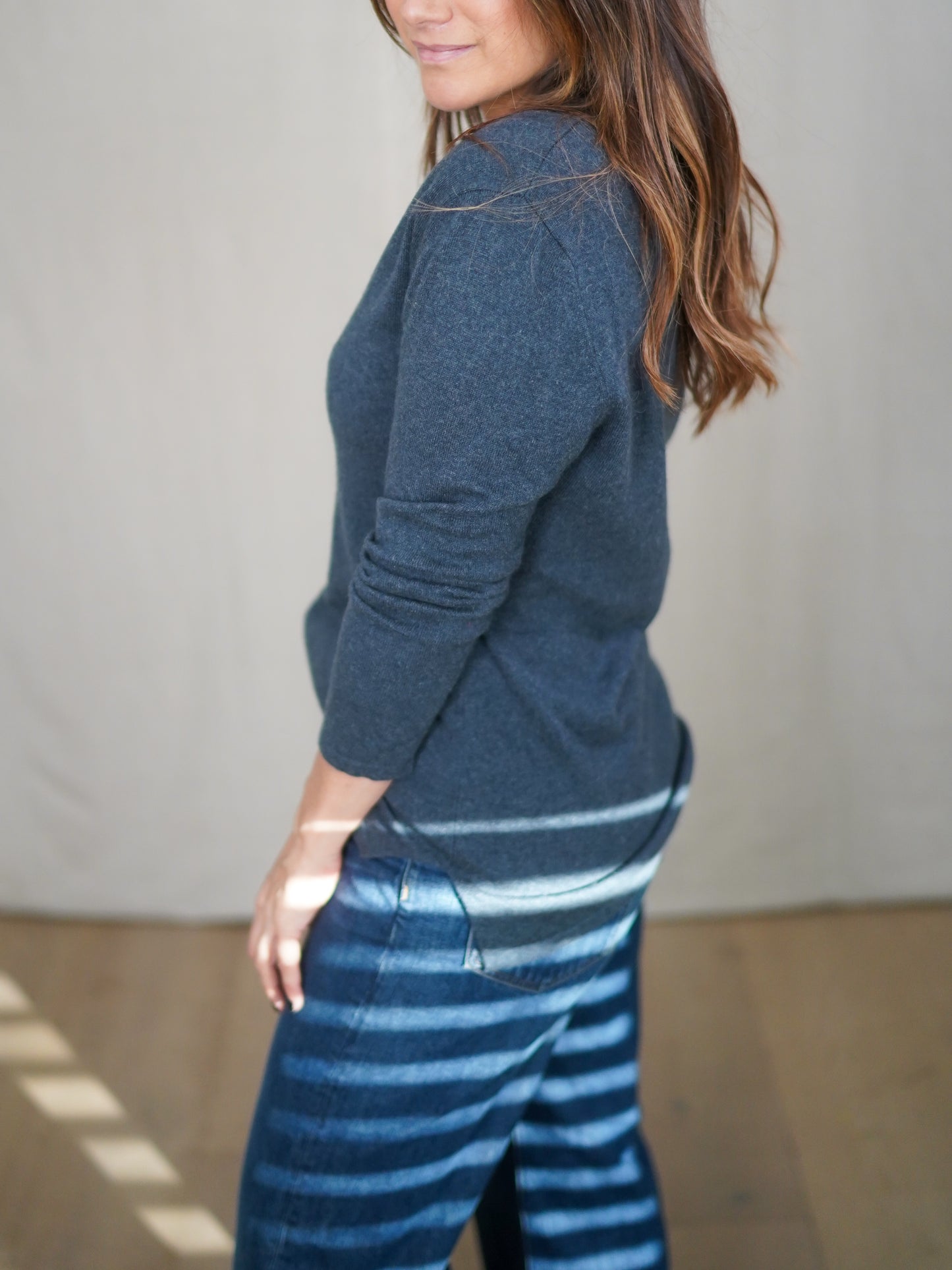 Vintage Jacobson’s Charcoal Cashmere Blend V-Neck Sweater