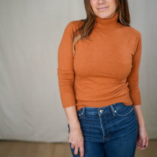 Vintage Covington Blue Cashmere Turtleneck Sweater