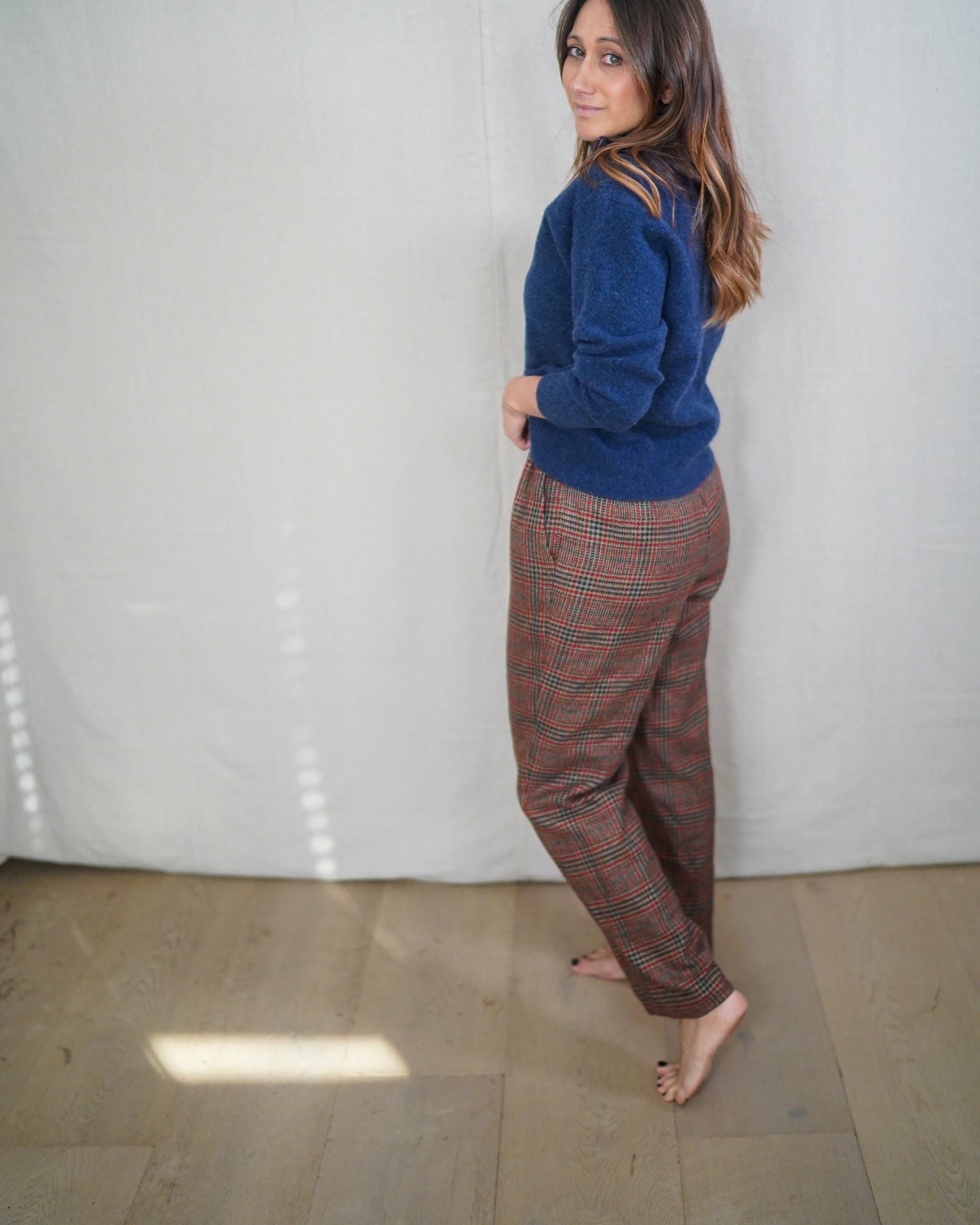 Vintage Pendleton Petite Plaid Wool Trousers – High Waist Straight Leg Heritage Pant