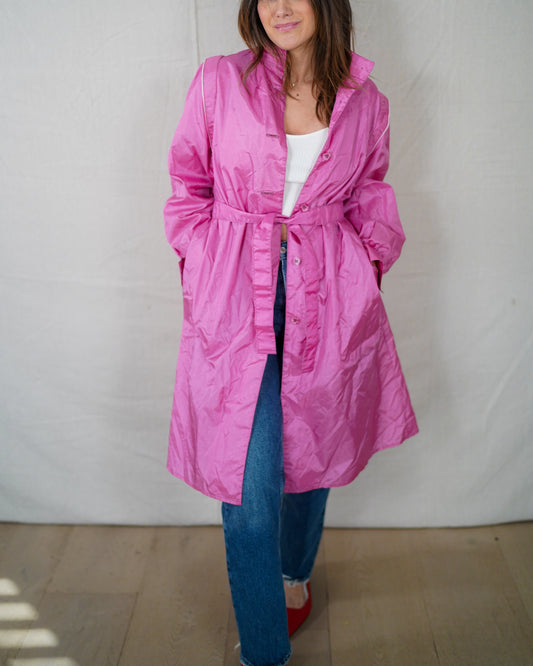 Vintage Bubblegum Pink Totés Raincoat Trench Y2K
