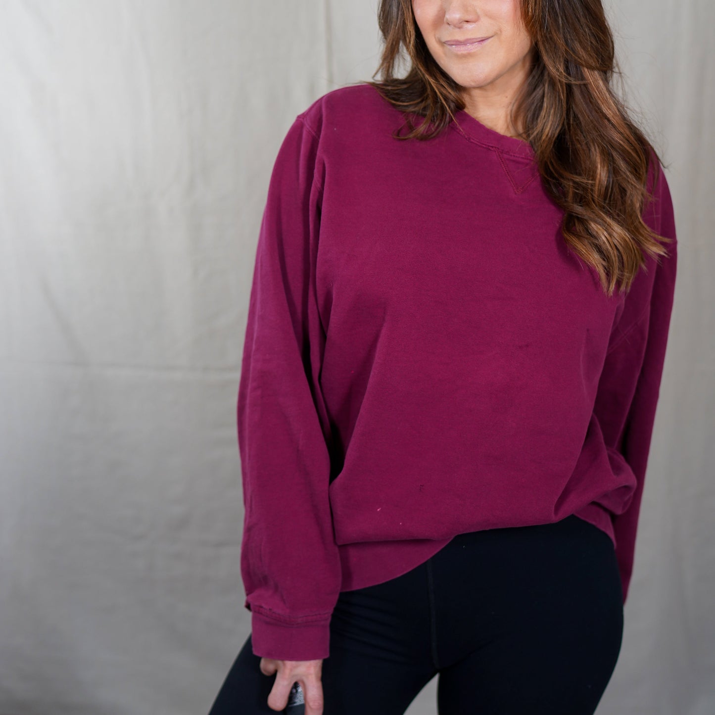 Saddlebred Washed Burgundy Crewneck Sweatshirt