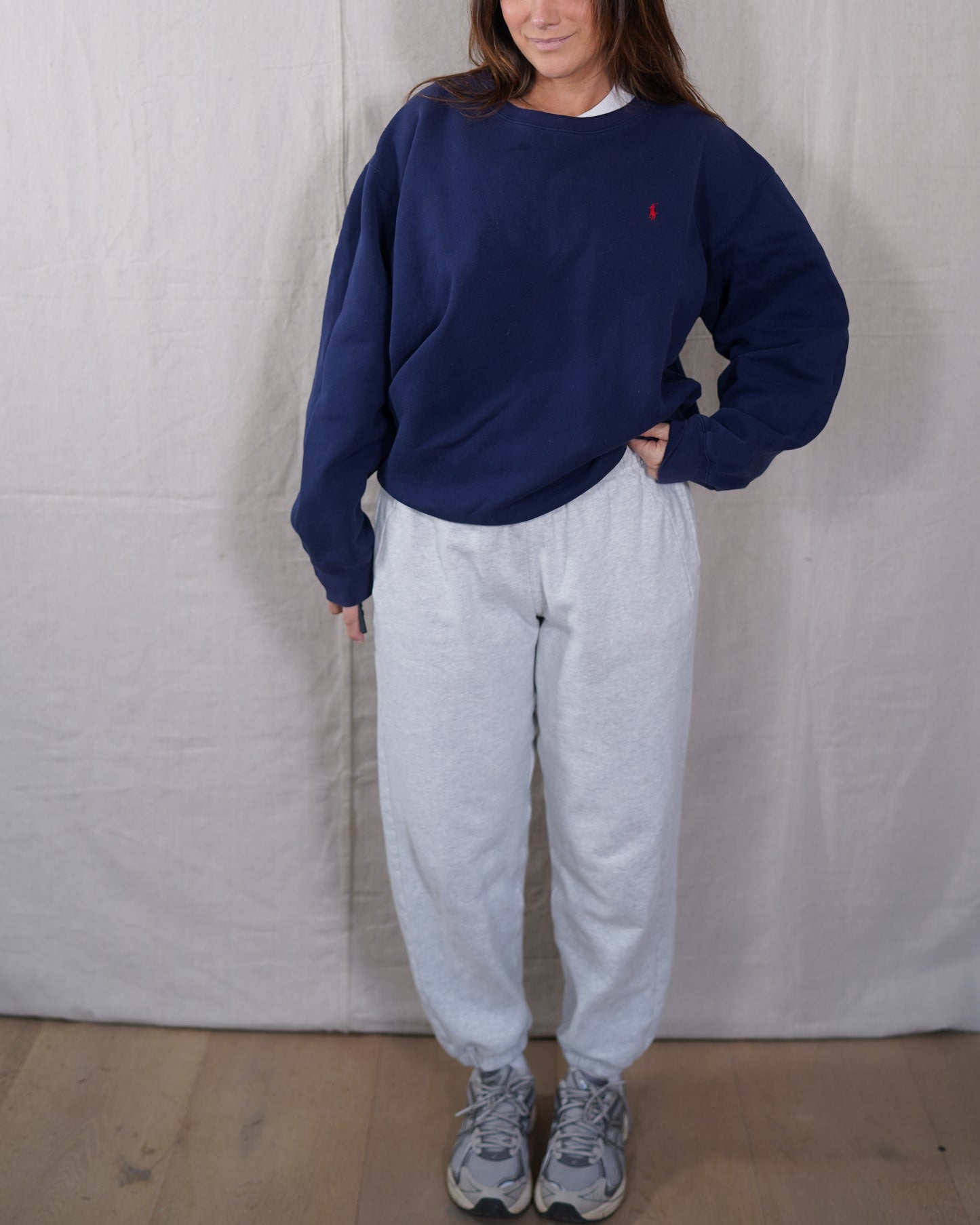 Polo Ralph Lauren Navy Crewneck Sweatshirt Red Pony Size L