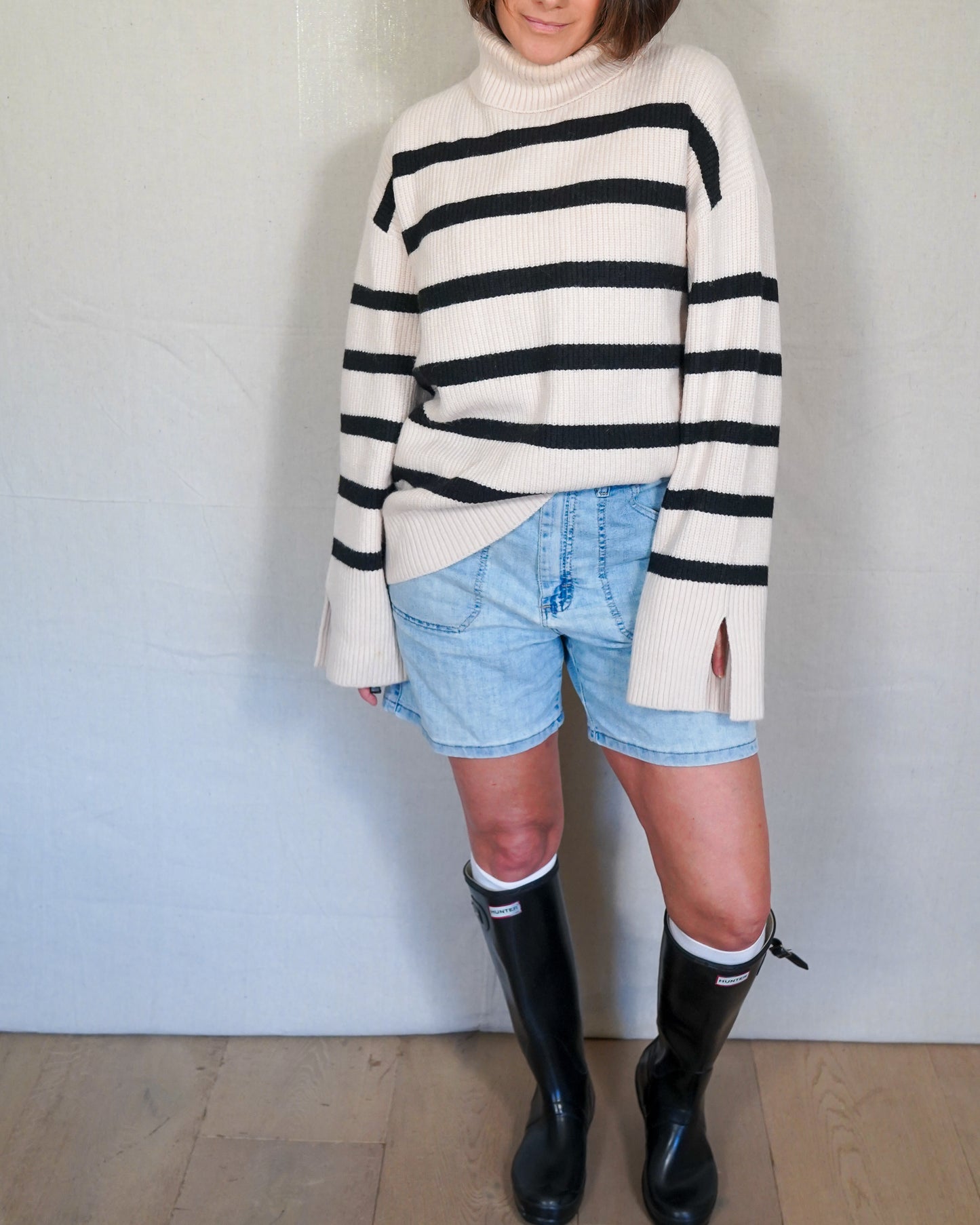 ZARA Striped Turtleneck Sweater