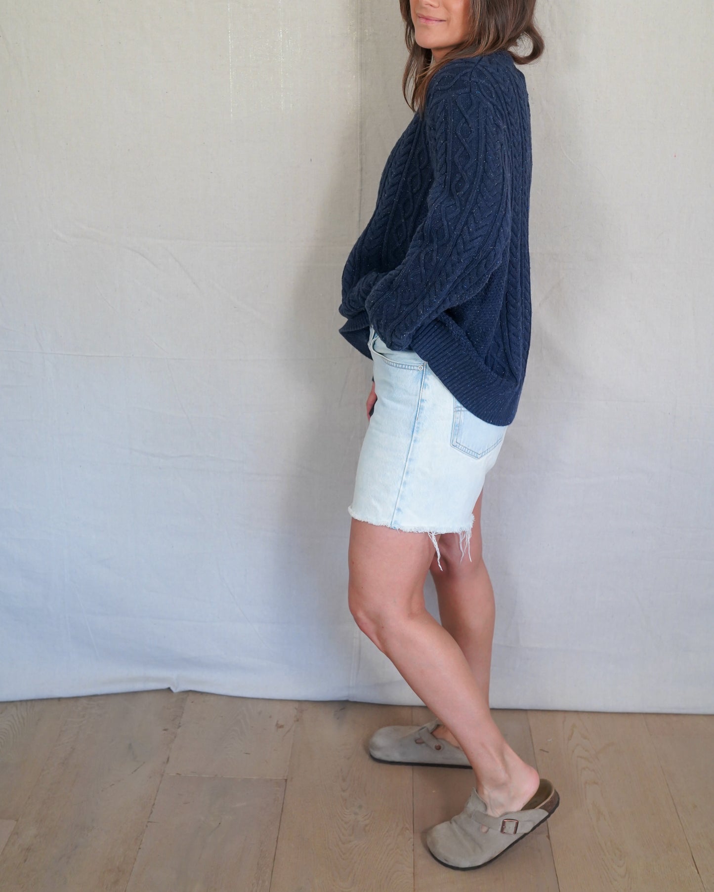 L.L.Bean Navy Cable Knit Sweater / Fisherman Crewneck Pullover