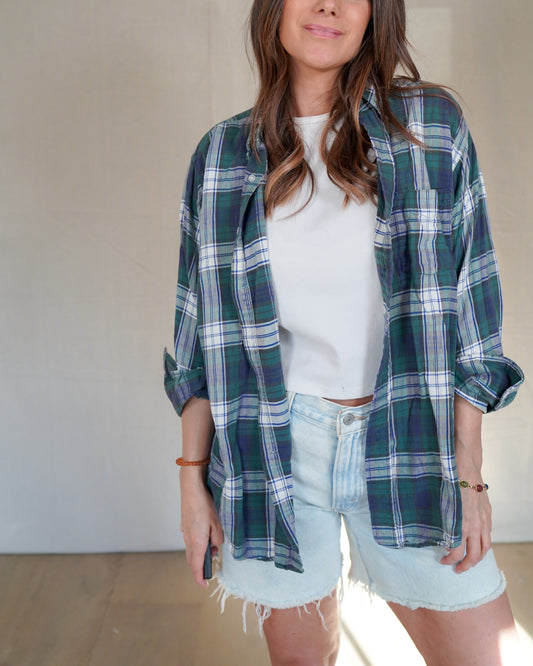 L.L. Bean Plaid Cotton Flannel Shirt
