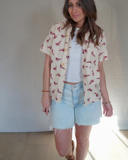 Brentwood Sailboat Print Button Down
