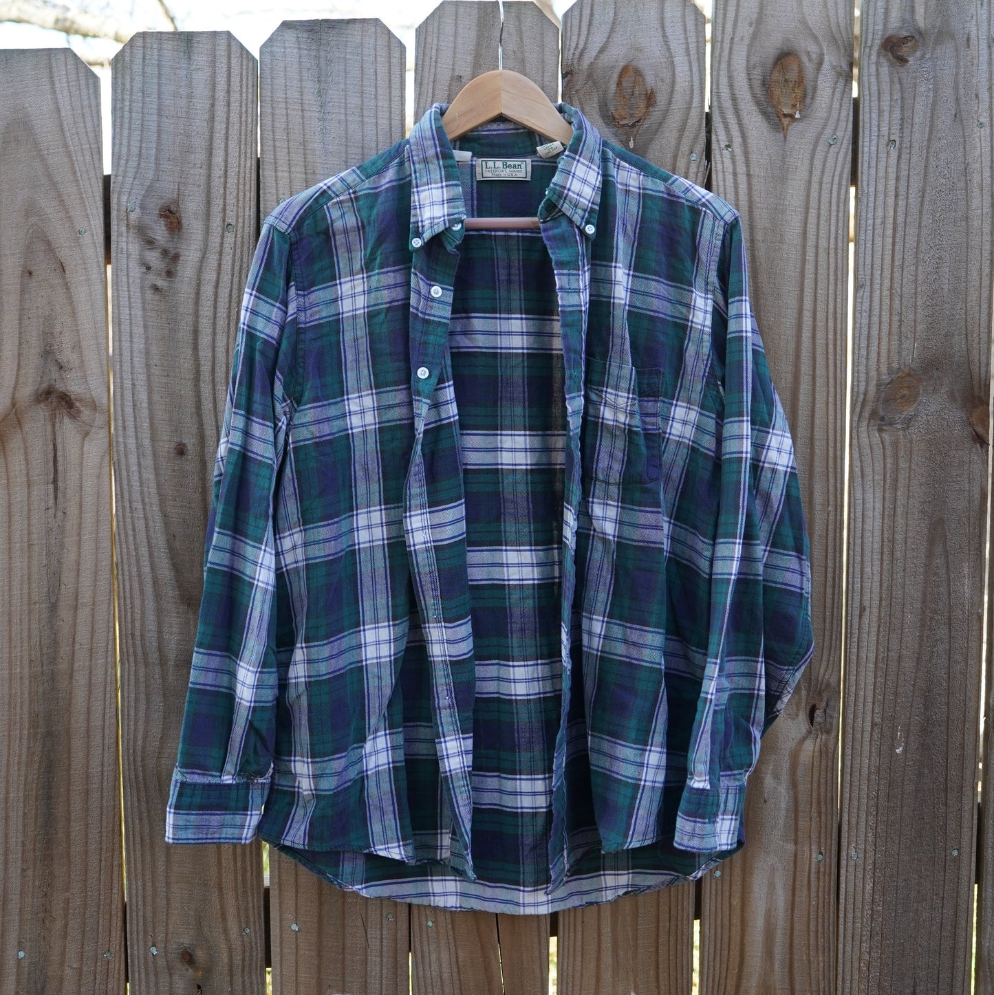 L.L. Bean Plaid Cotton Flannel Shirt