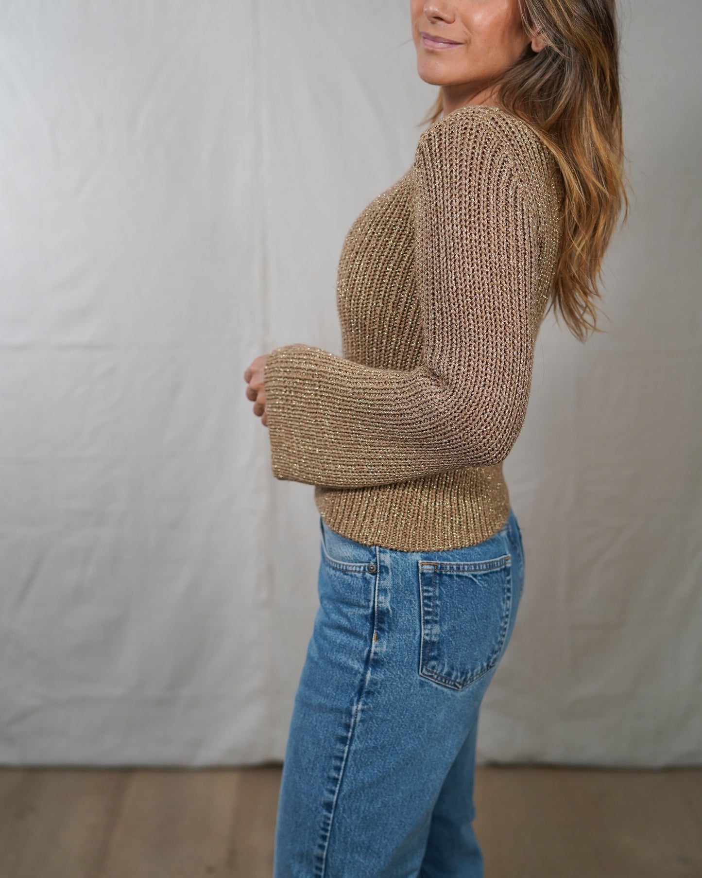 The Limited Bronze Bell Sleeve Knit Top