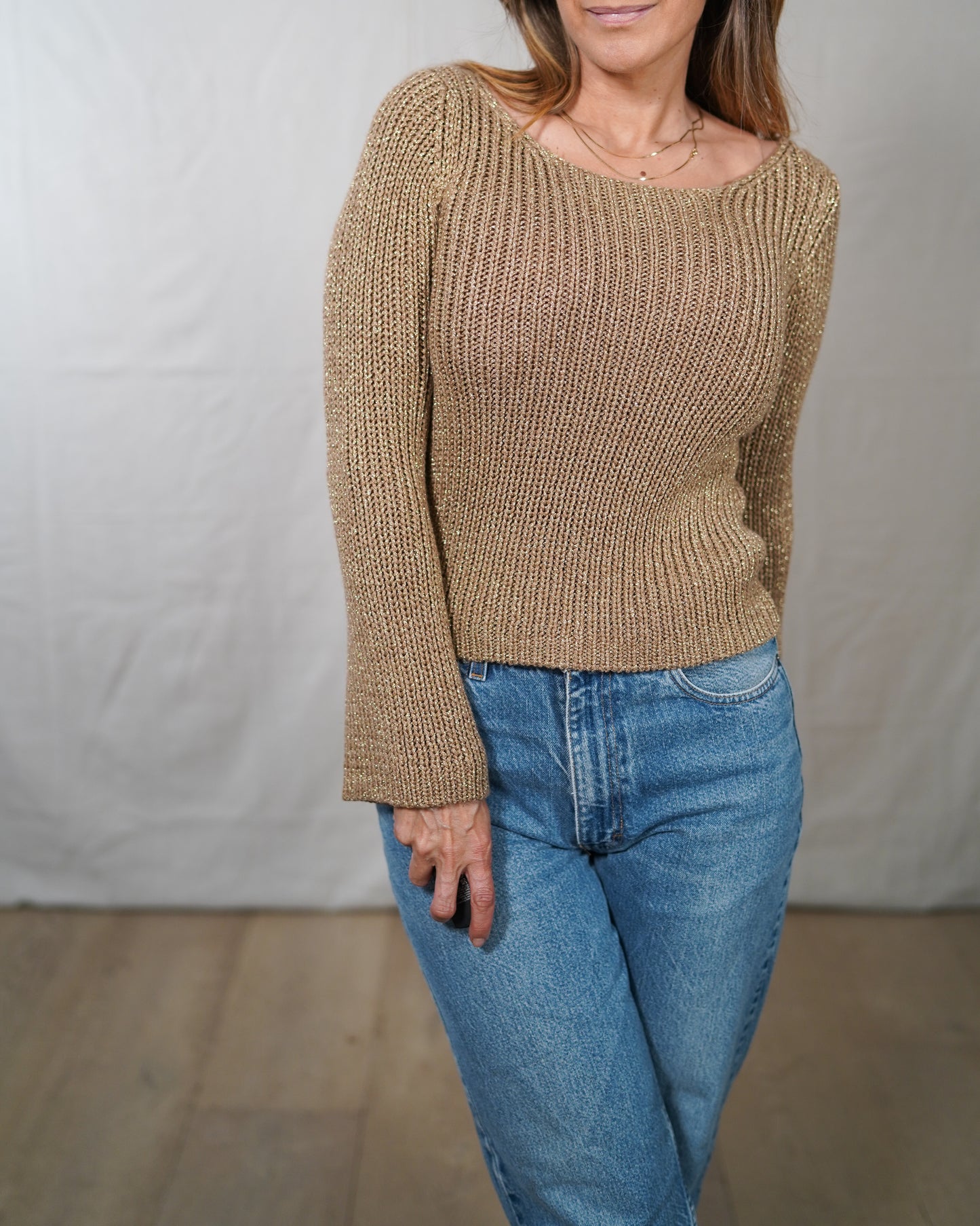 The Limited Bronze Bell Sleeve Knit Top