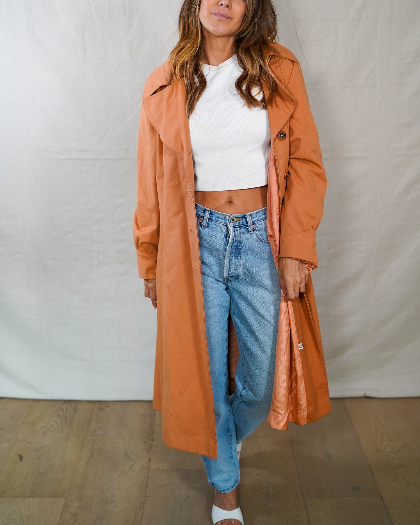 Vintage Cinnamon Trench Coat