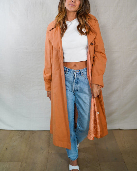 Vintage Cinnamon Trench Coat