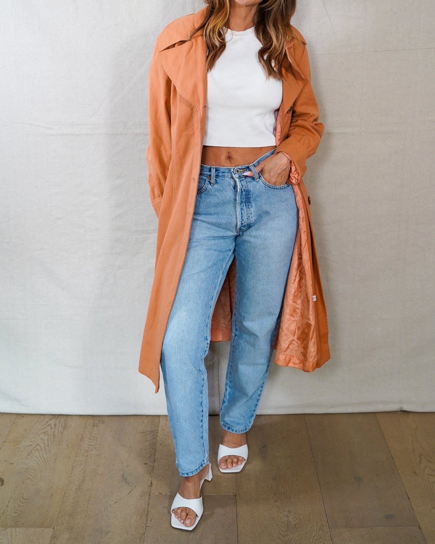 Vintage Cinnamon Trench Coat