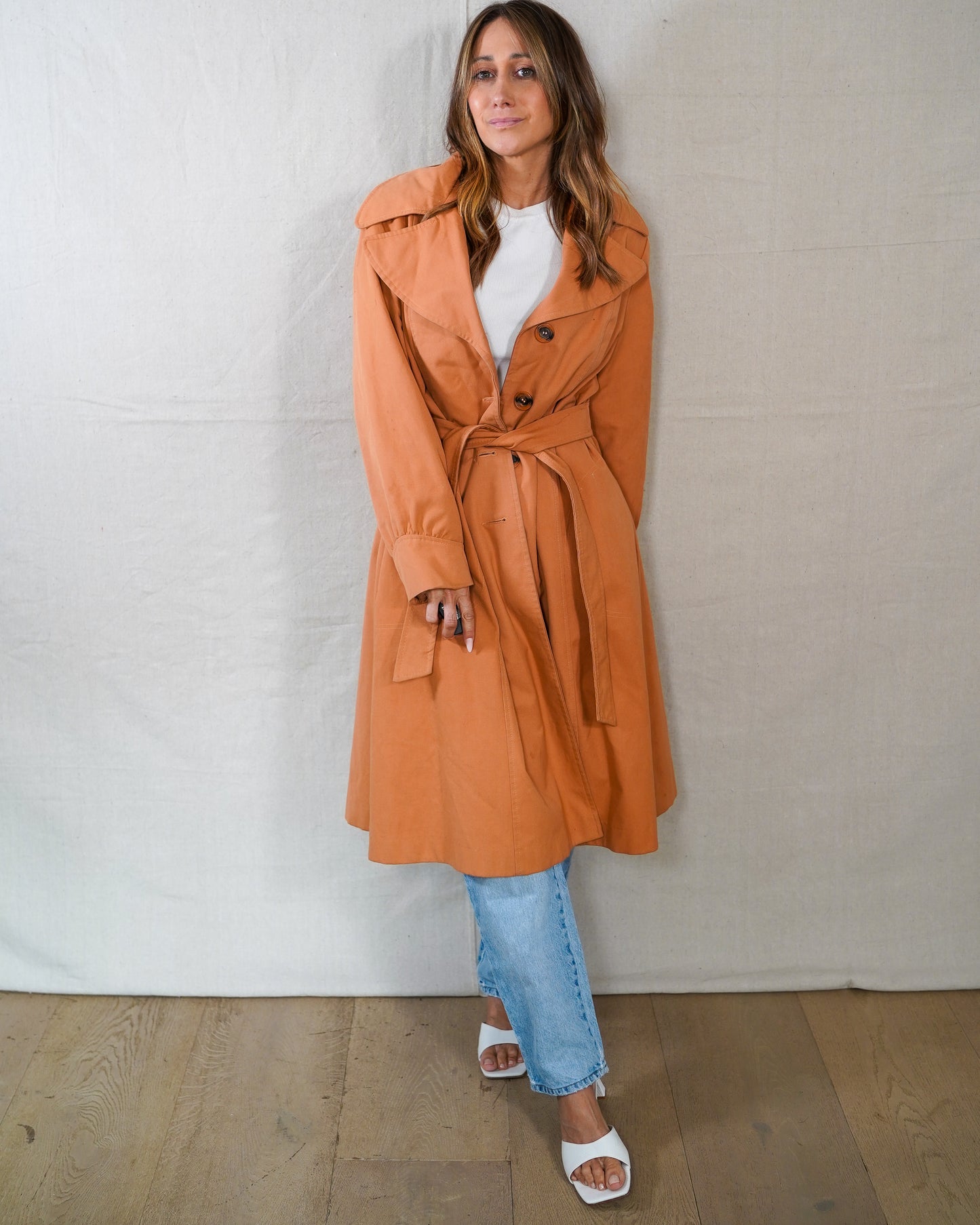 Vintage Cinnamon Trench Coat