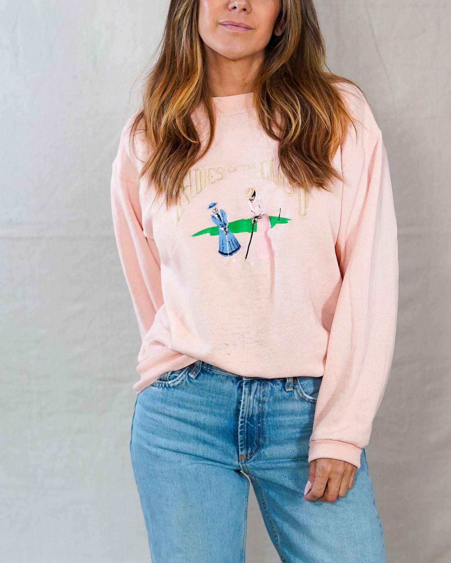 Vintage Ladies of the Club Embroidered Sweatshirt - Preppy