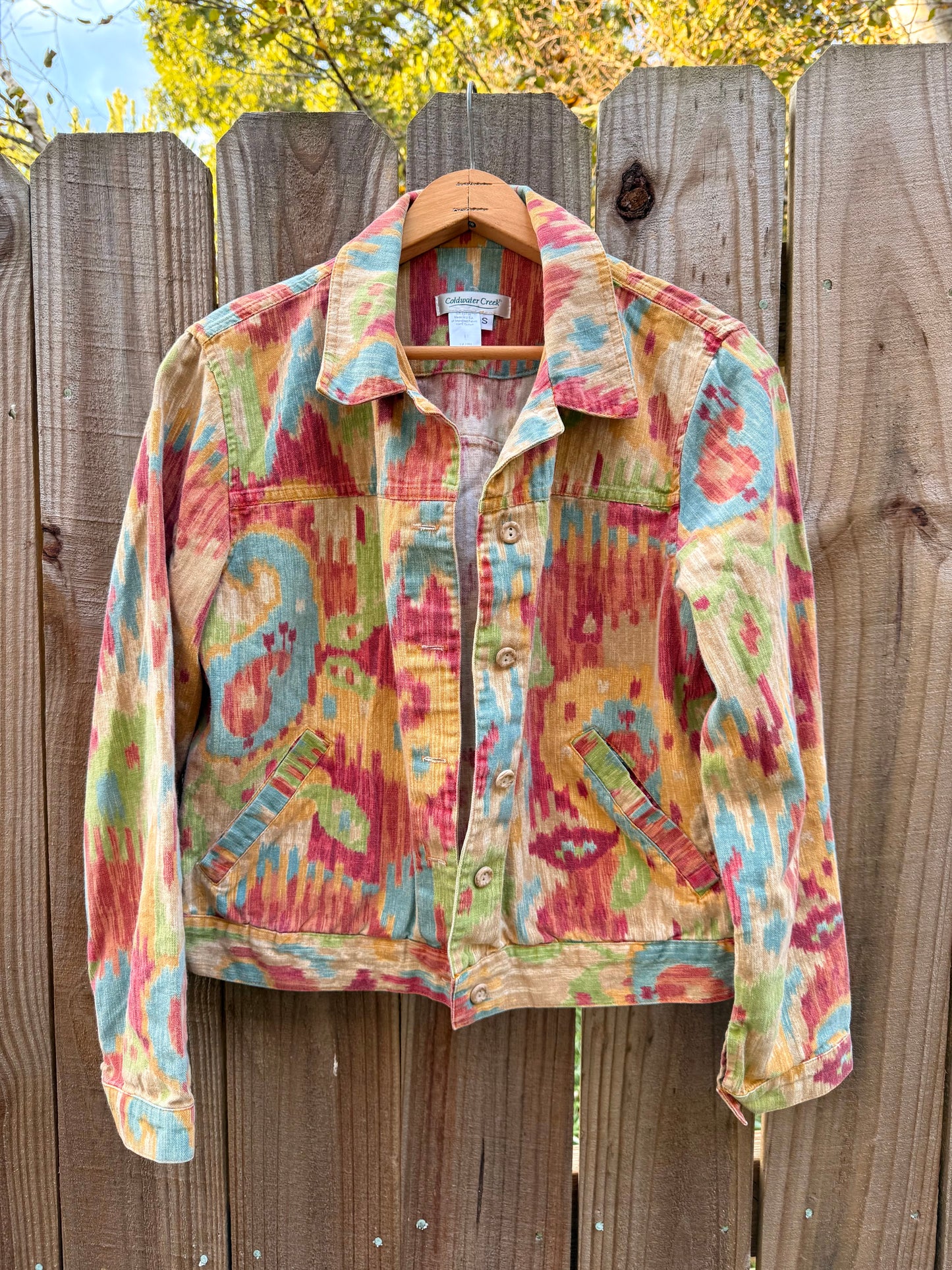 Vintage Ikat Print Cotton Jacket – 90s/00s Coldwater Creek