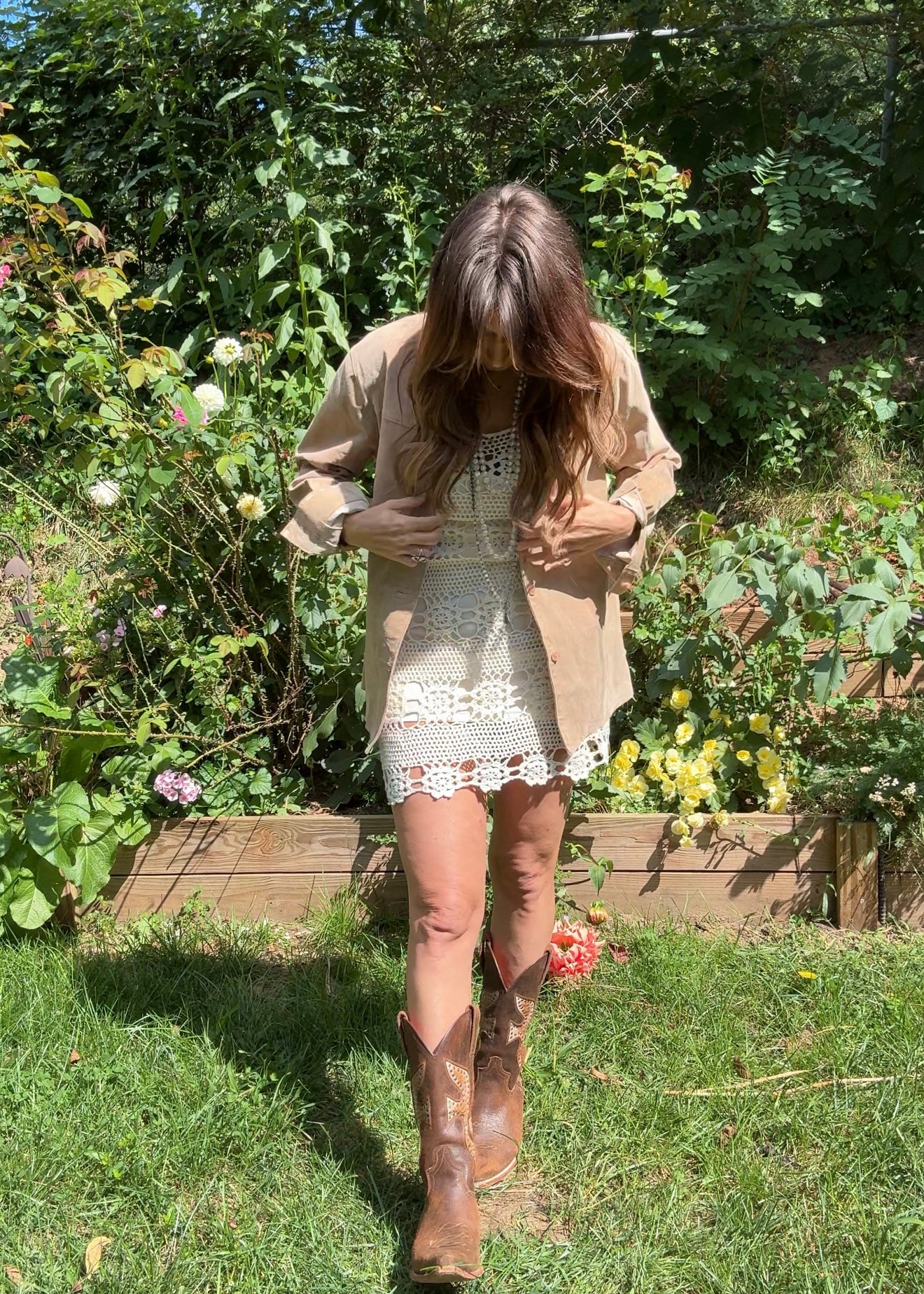 Vintage Crochet Mini Dress – Coastal Cowboy / Festival Energy