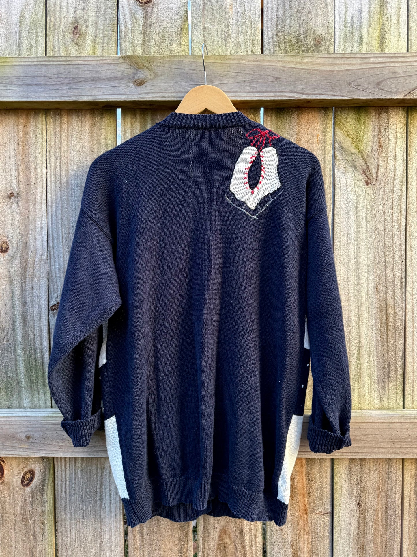 1992 Susan Bristol Embroidered Cardigan Holiday Ice Skating