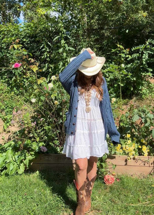 White Eyelet Sundress — Coastal Cowboy / 2000s Y2K