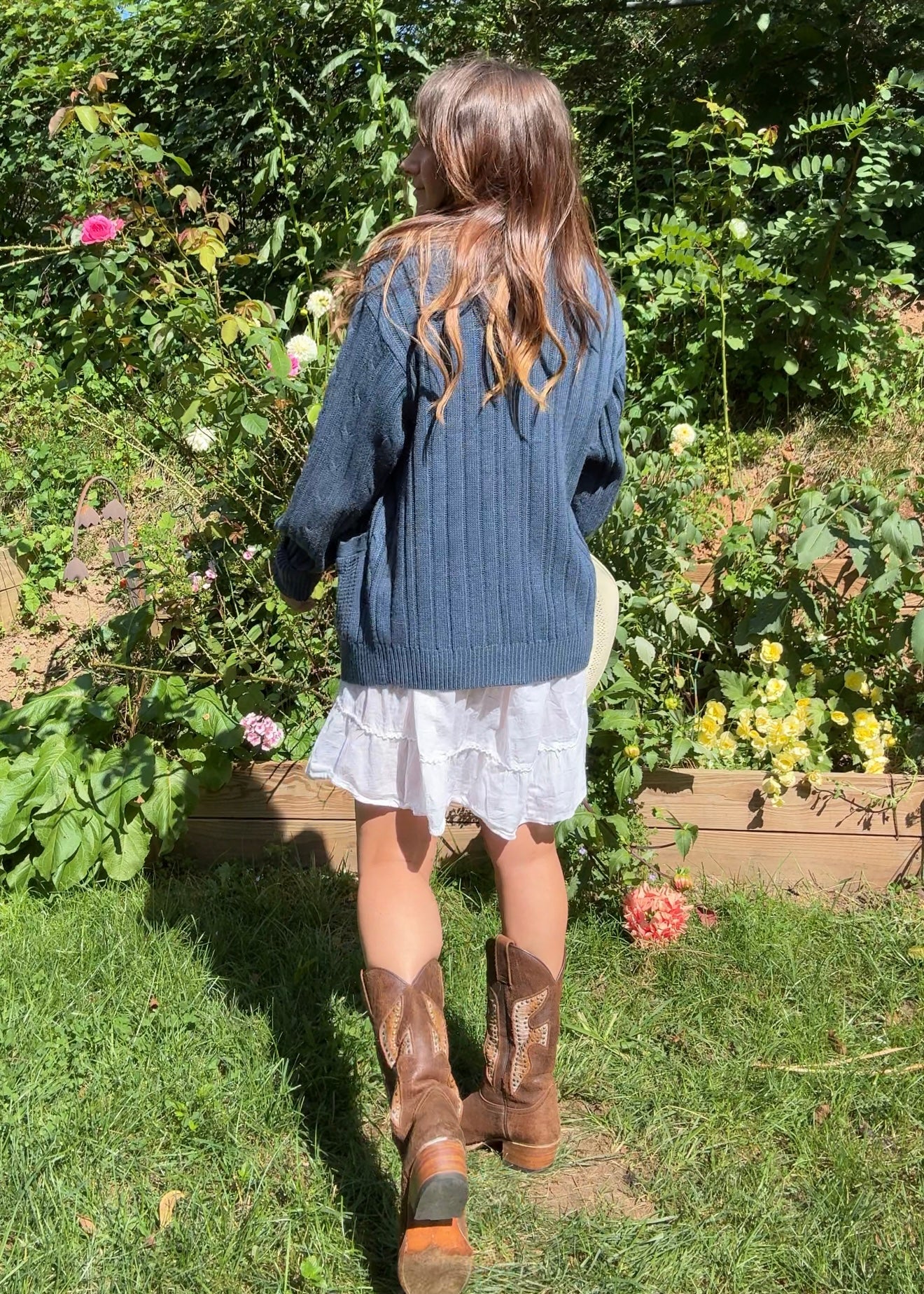 Navy Grandpa Cardigan — 90s / Slouchy Layering Knit