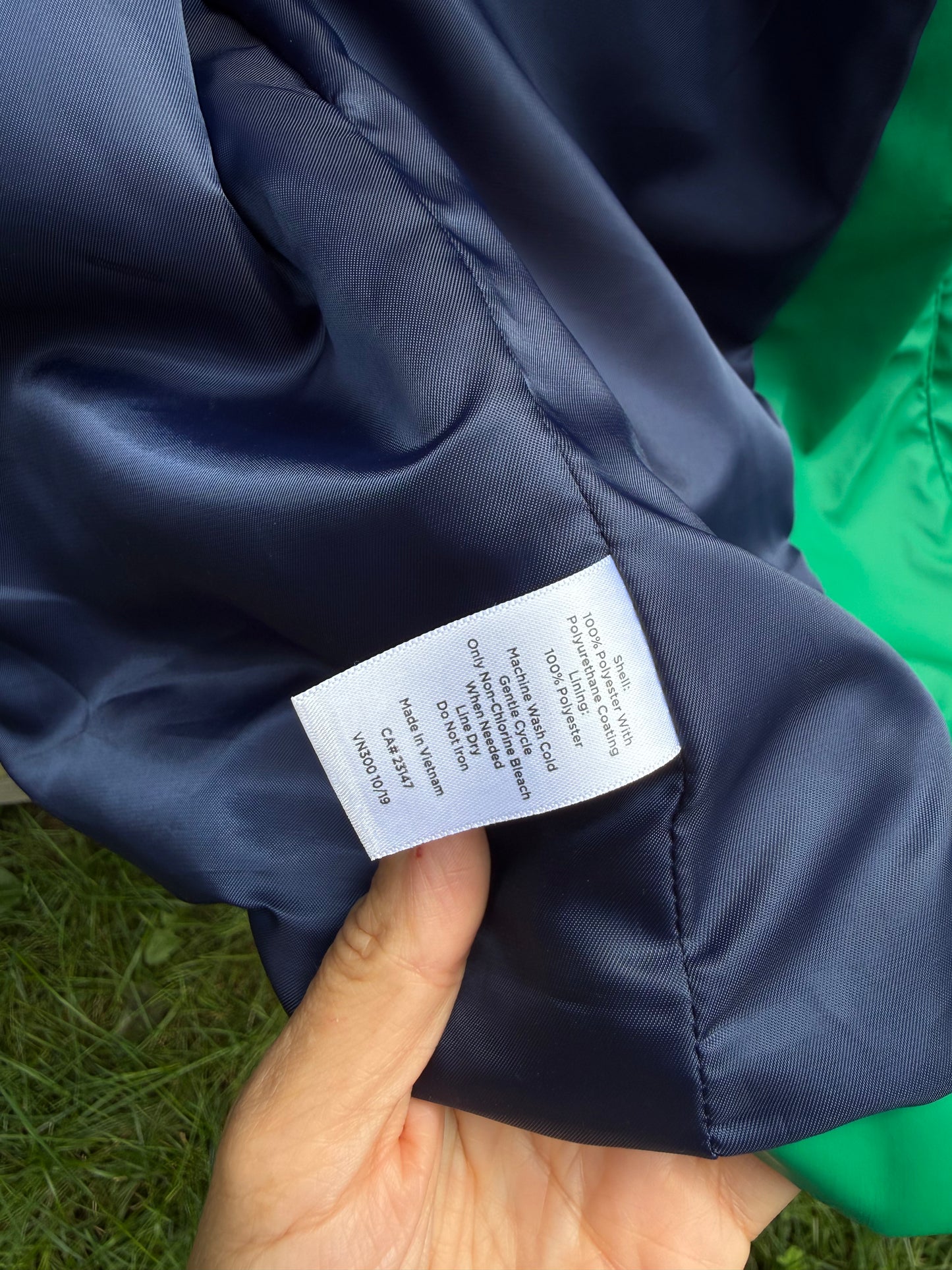 Vintage Talbots Emerald Green Hooded Rain Jacket