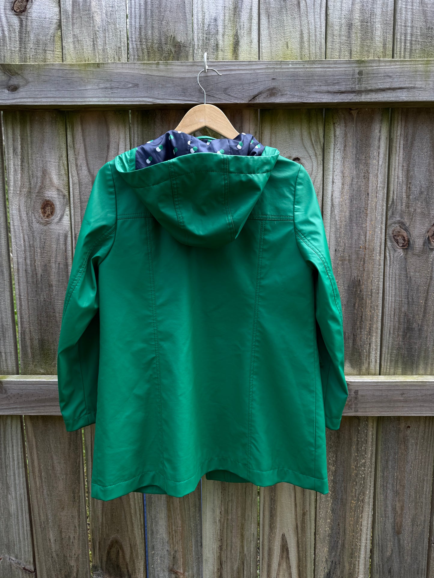 Vintage Talbots Emerald Green Hooded Rain Jacket